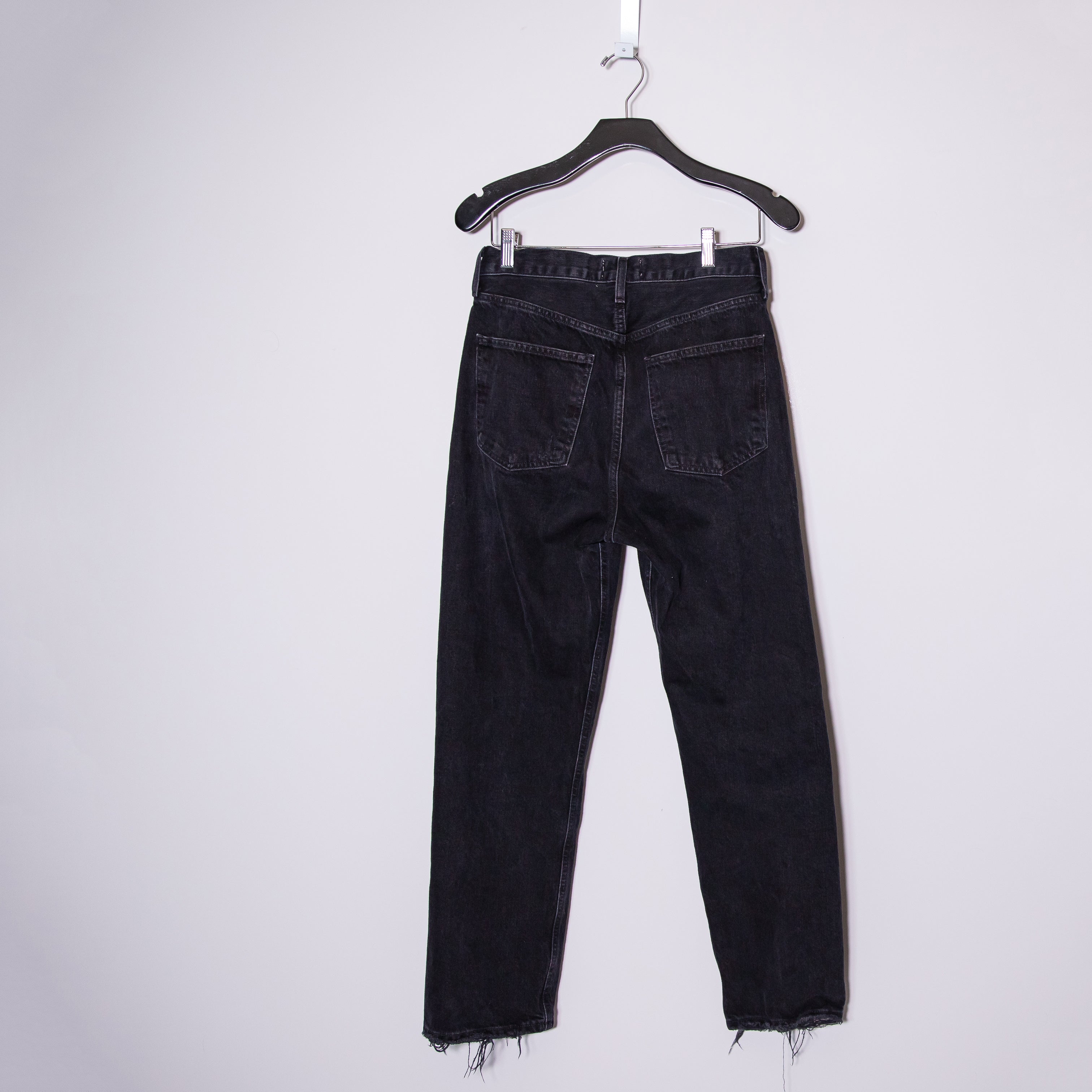 Agolde Women's 90'S Mid Rise Straight Organic Cotton Denim Jeans Black 26