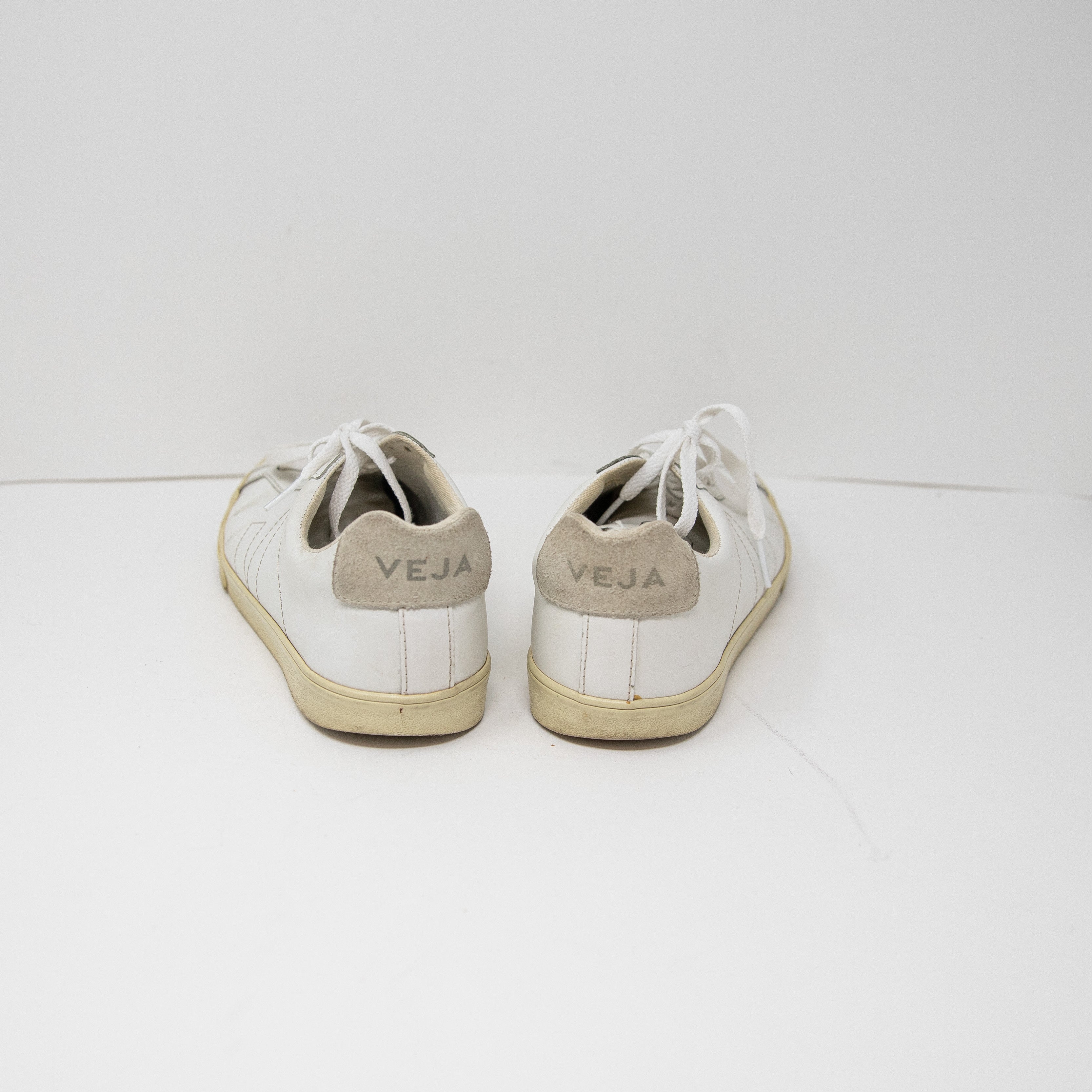 Veja Women's Esplar Genuine Leather Suede Low Top Lace Up Sneakers Shoes White 8