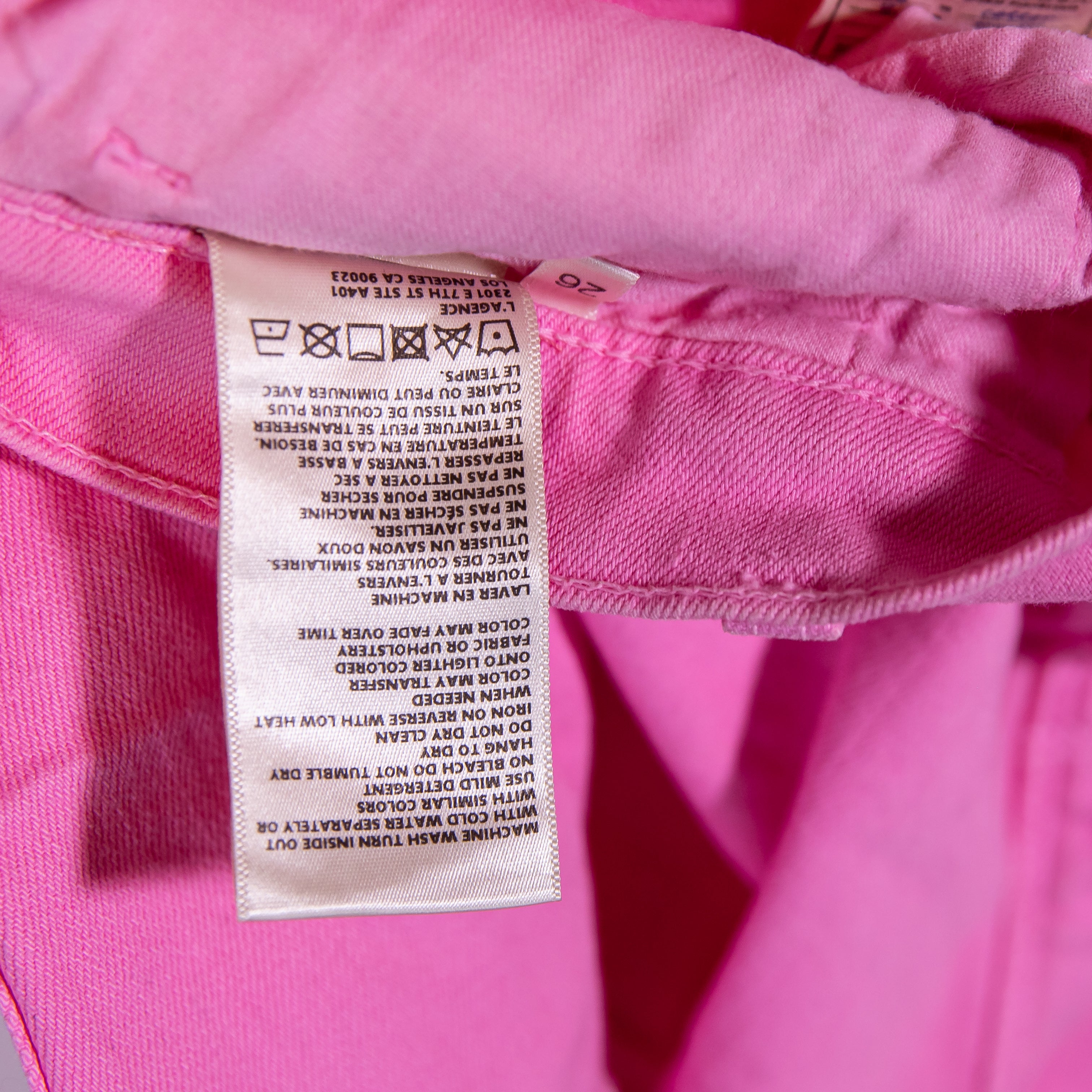 L'Agence Women's Audrey Cotton Stretch Mid Waist Cut Off Denim Shorts Rose Bloom