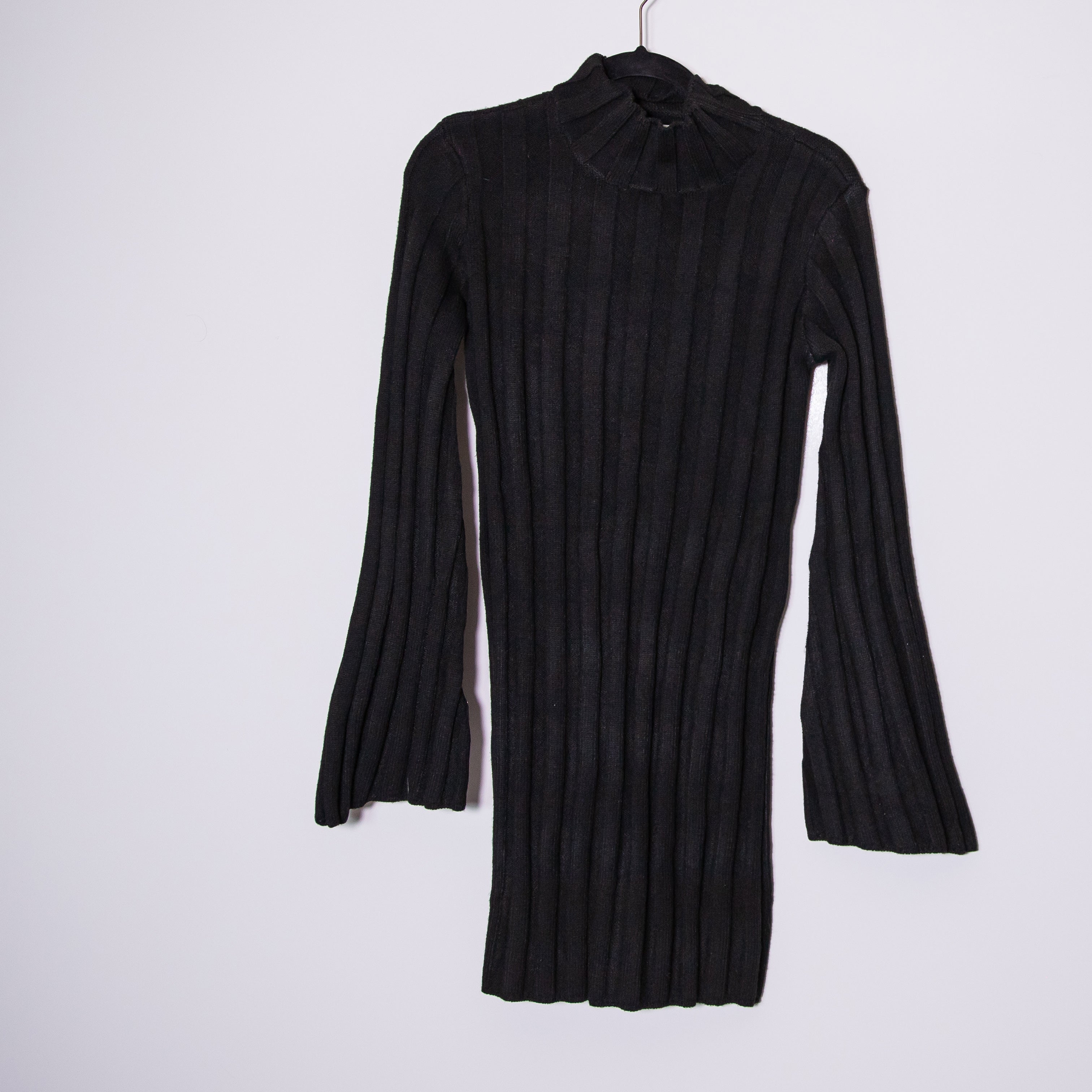 NEW Lovers + Friends Wren Wool Blend Ribbed Knit Stretch Mock Neck Sweater Dress
