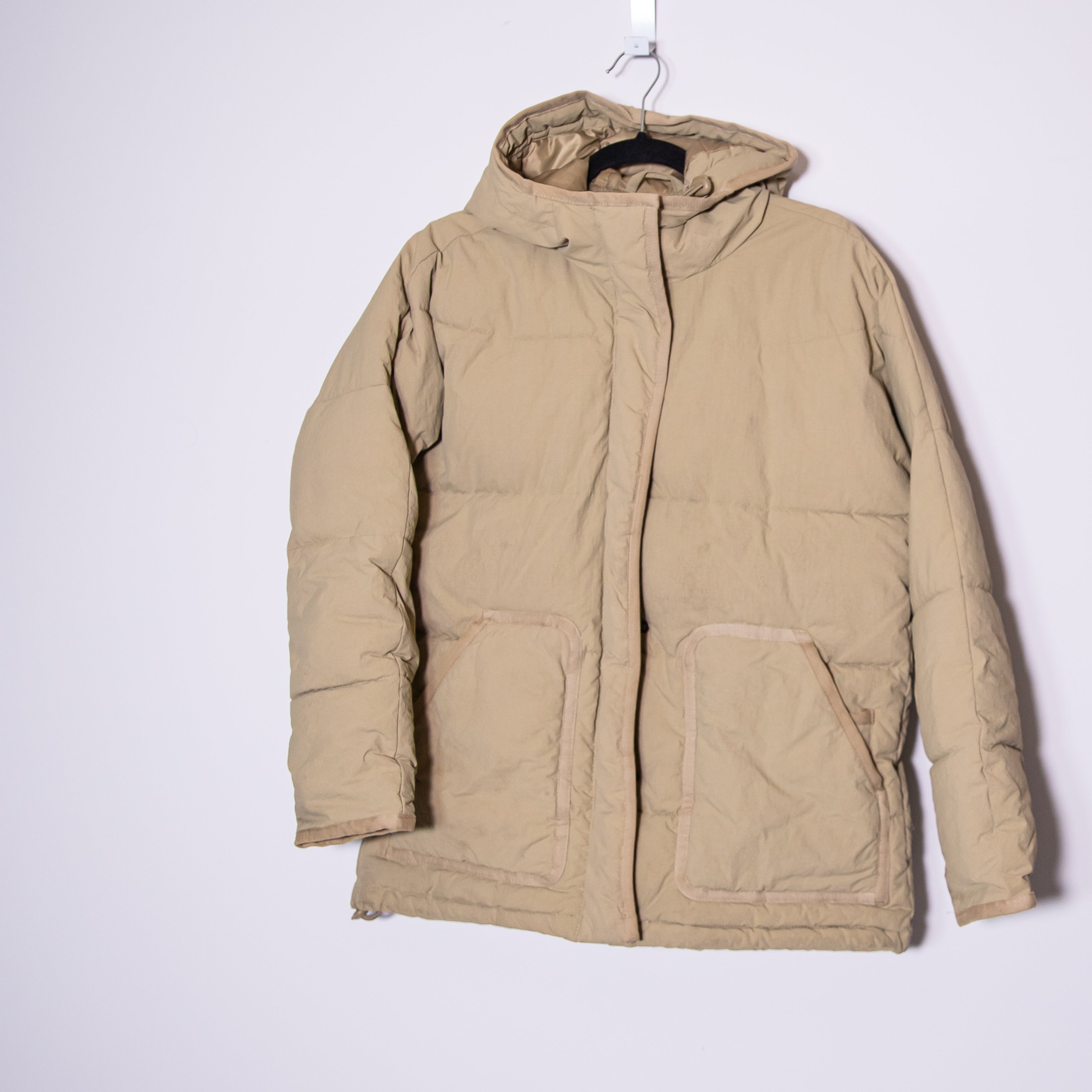 Madewell Holland Quilted Puffer Parka Full Zip Hooded Jacket Coat Ash Green S