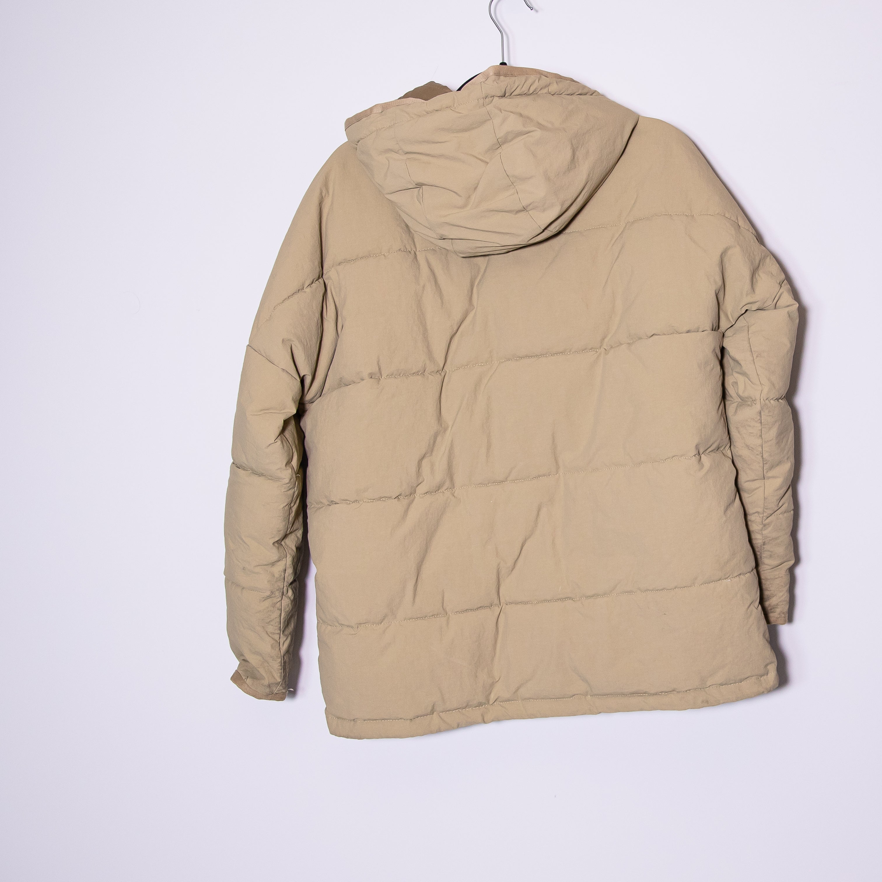 Madewell Holland Quilted Puffer Parka Full Zip Hooded Jacket Coat Ash Green S