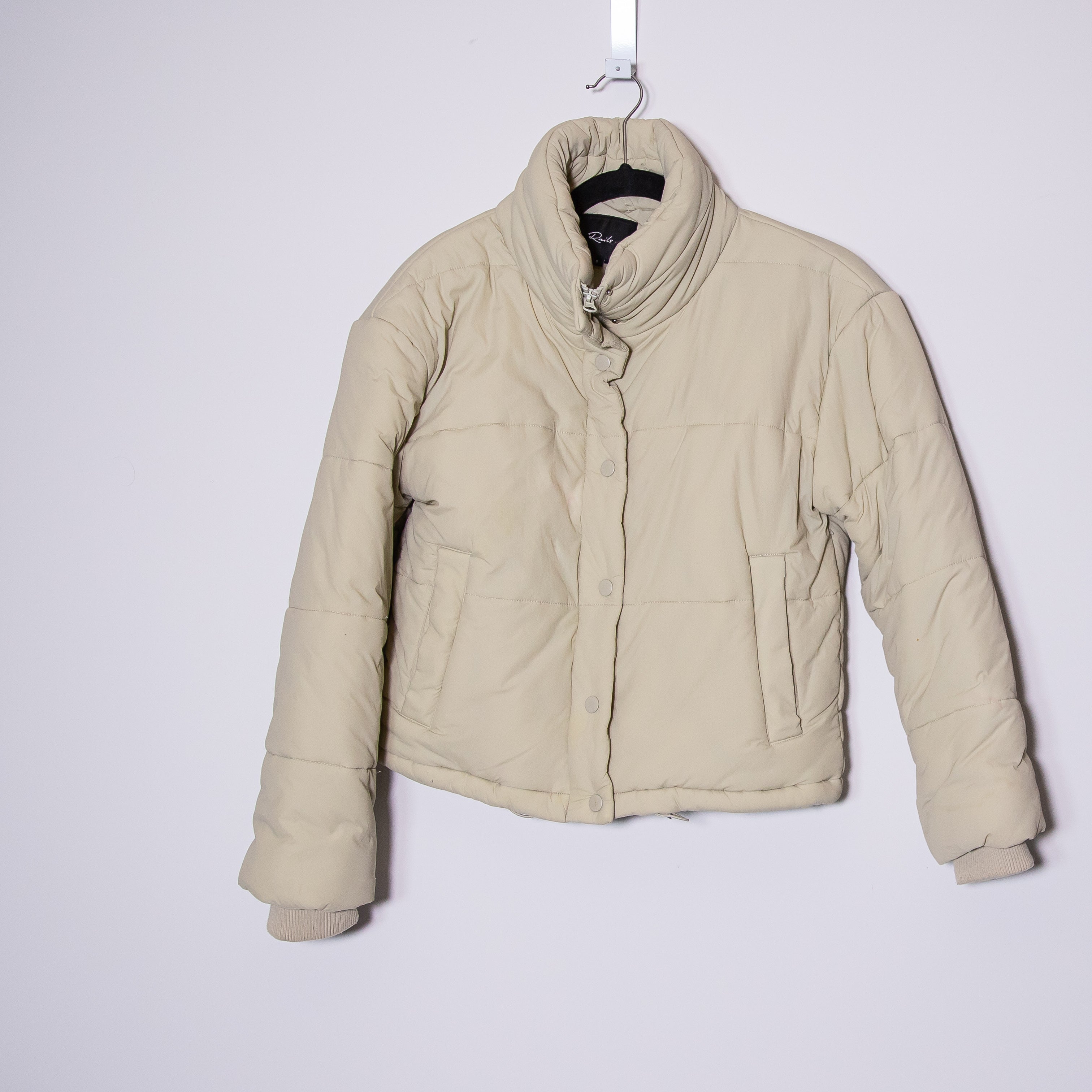 Rails Ezra Puffer Full Zip High Collar Lightweight Quilted Jacket Pistachio S