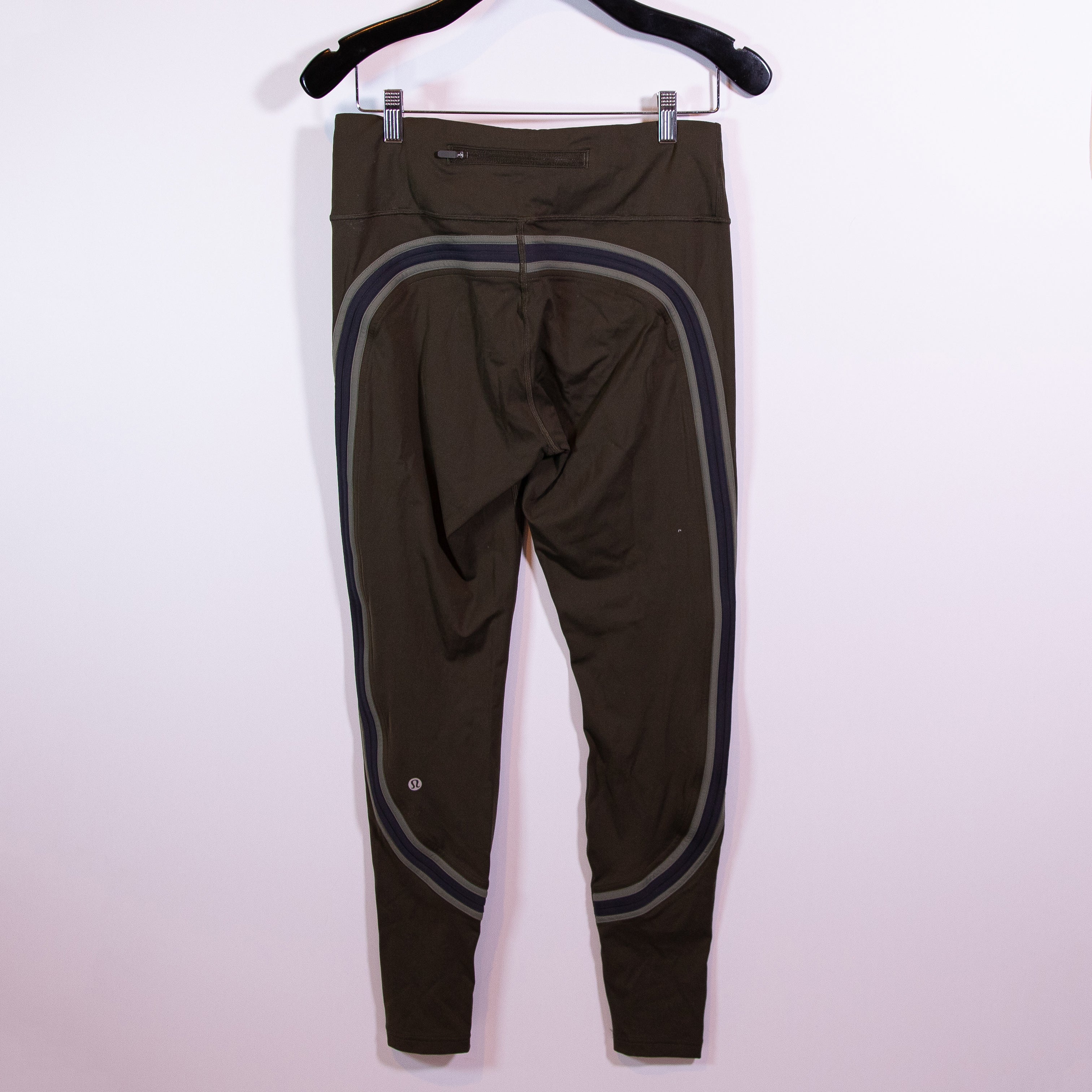 Lululemon Women's Run Crew Tight 28" Dark Olive Obsidian Grey Sage Leggings 10