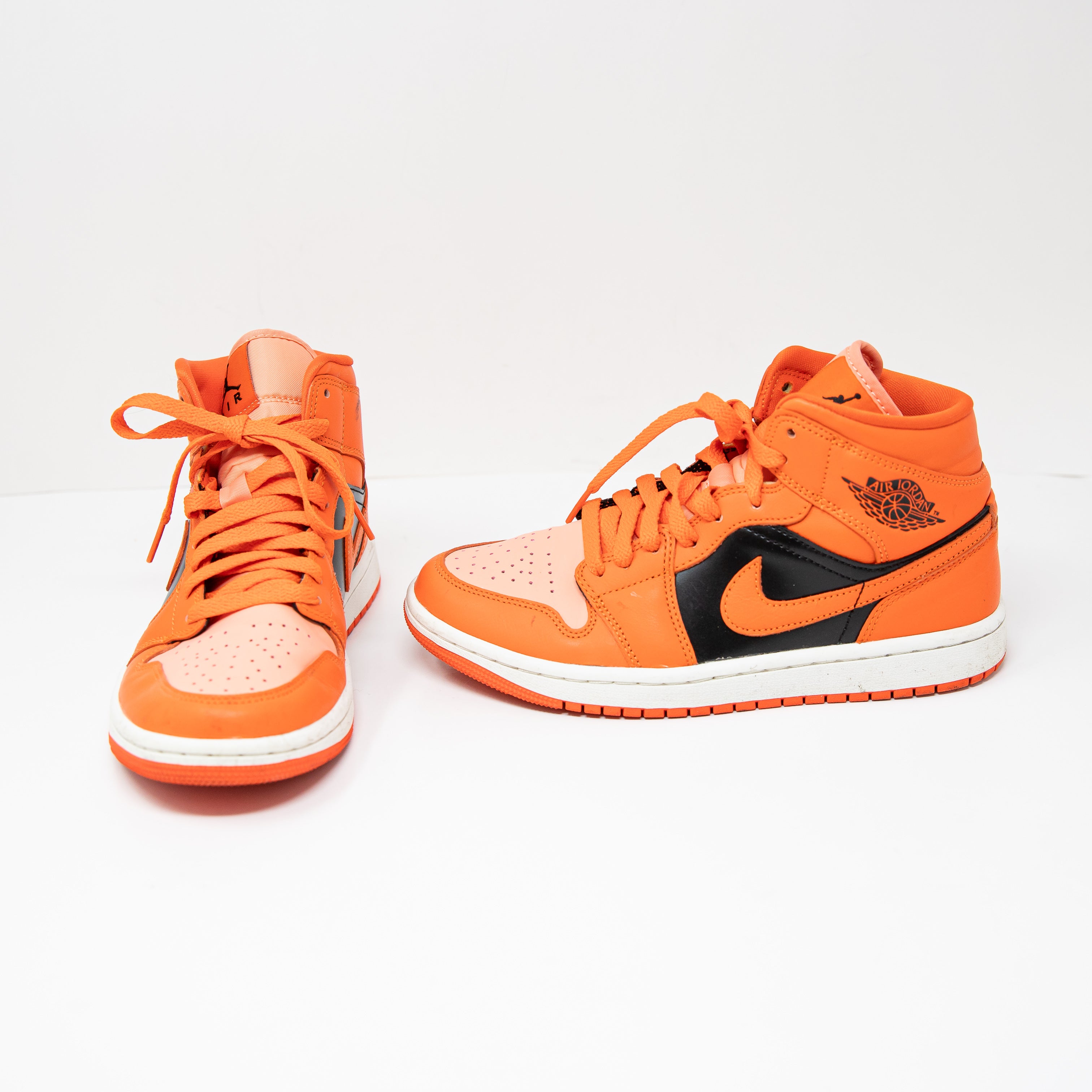 Nike Air Jordan 1 Mid SE High Top Sneakers Shoes Crimson Bliss Rush Orange 7