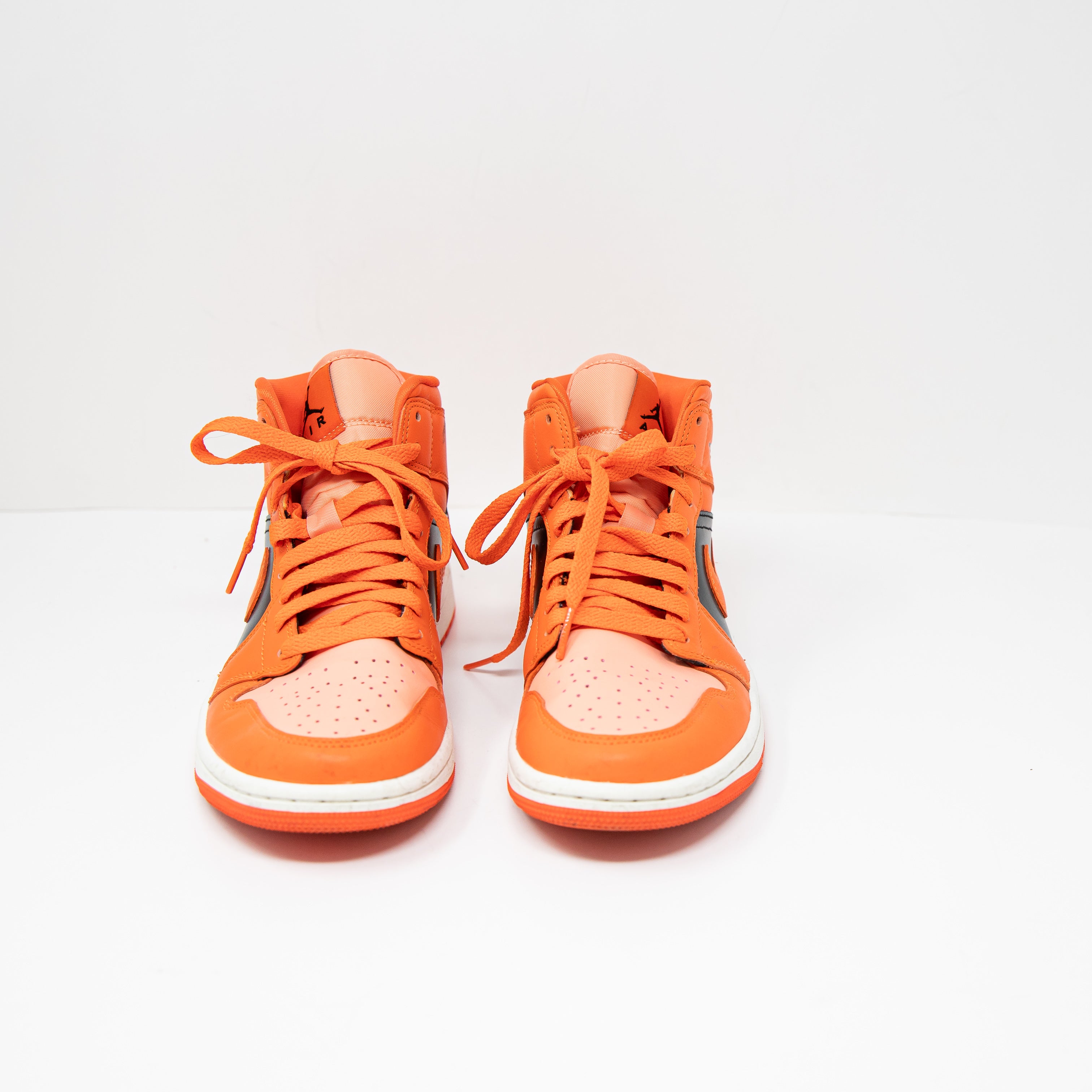 Nike Air Jordan 1 Mid SE High Top Sneakers Shoes Crimson Bliss Rush Orange 7