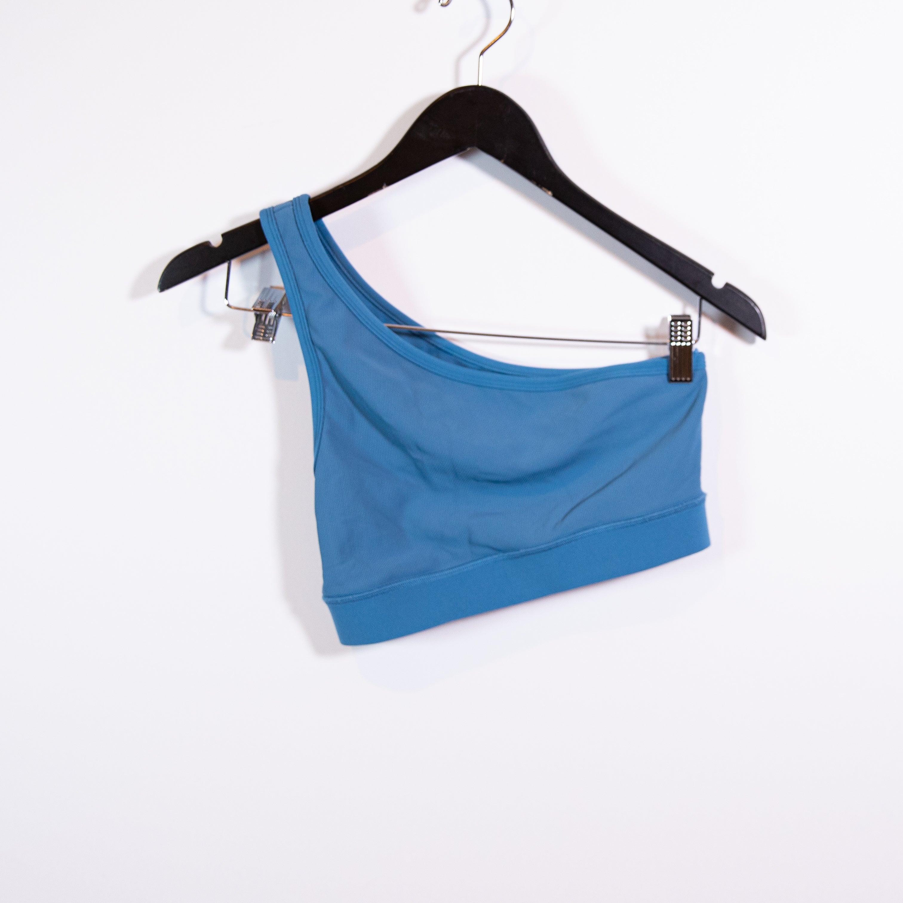 L*Space Active Oceanside Blue One Shoulder Athletic Work Out Sports Bra Small