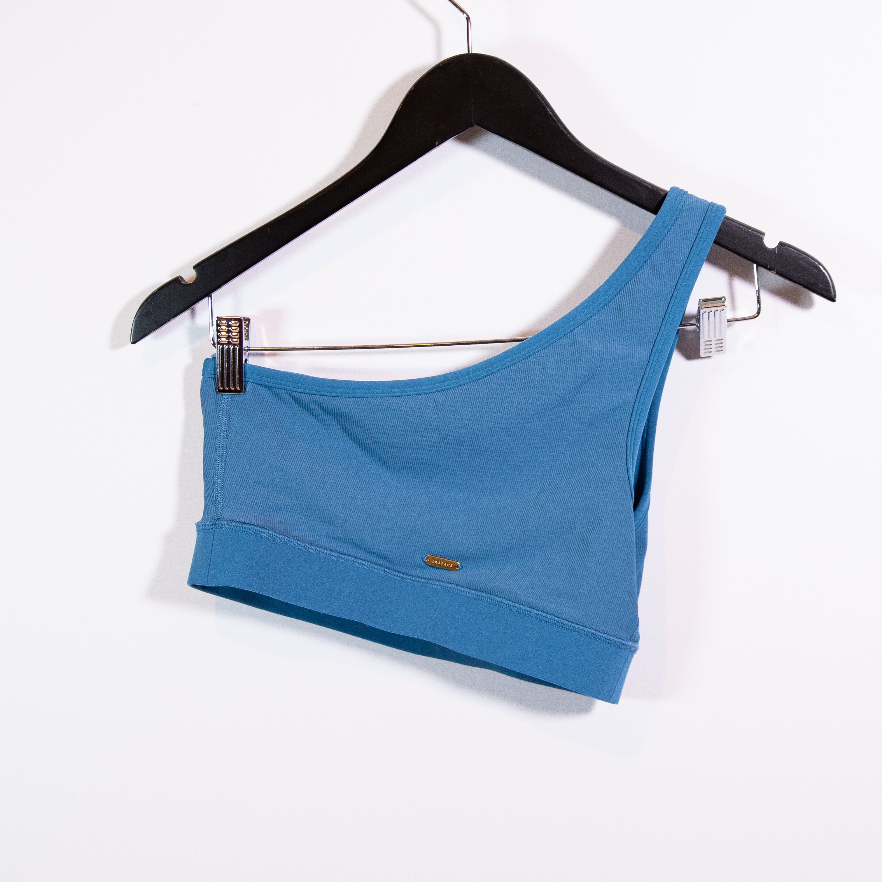 L*Space Active Oceanside Blue One Shoulder Athletic Work Out Sports Bra Small