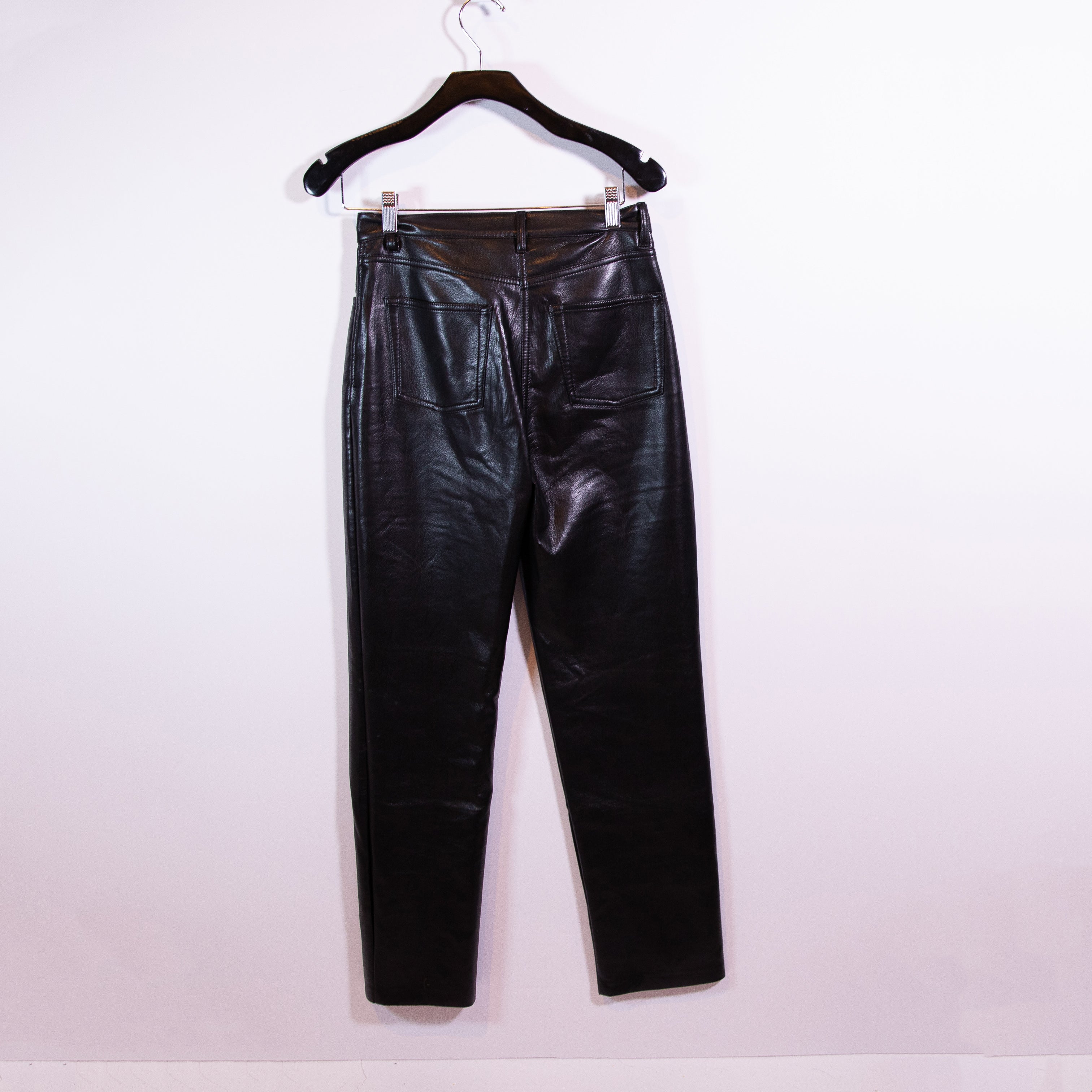 Wilfred Aritzia The Melina Faux Vegan Leather Straight Leg High Waisted Pants 4