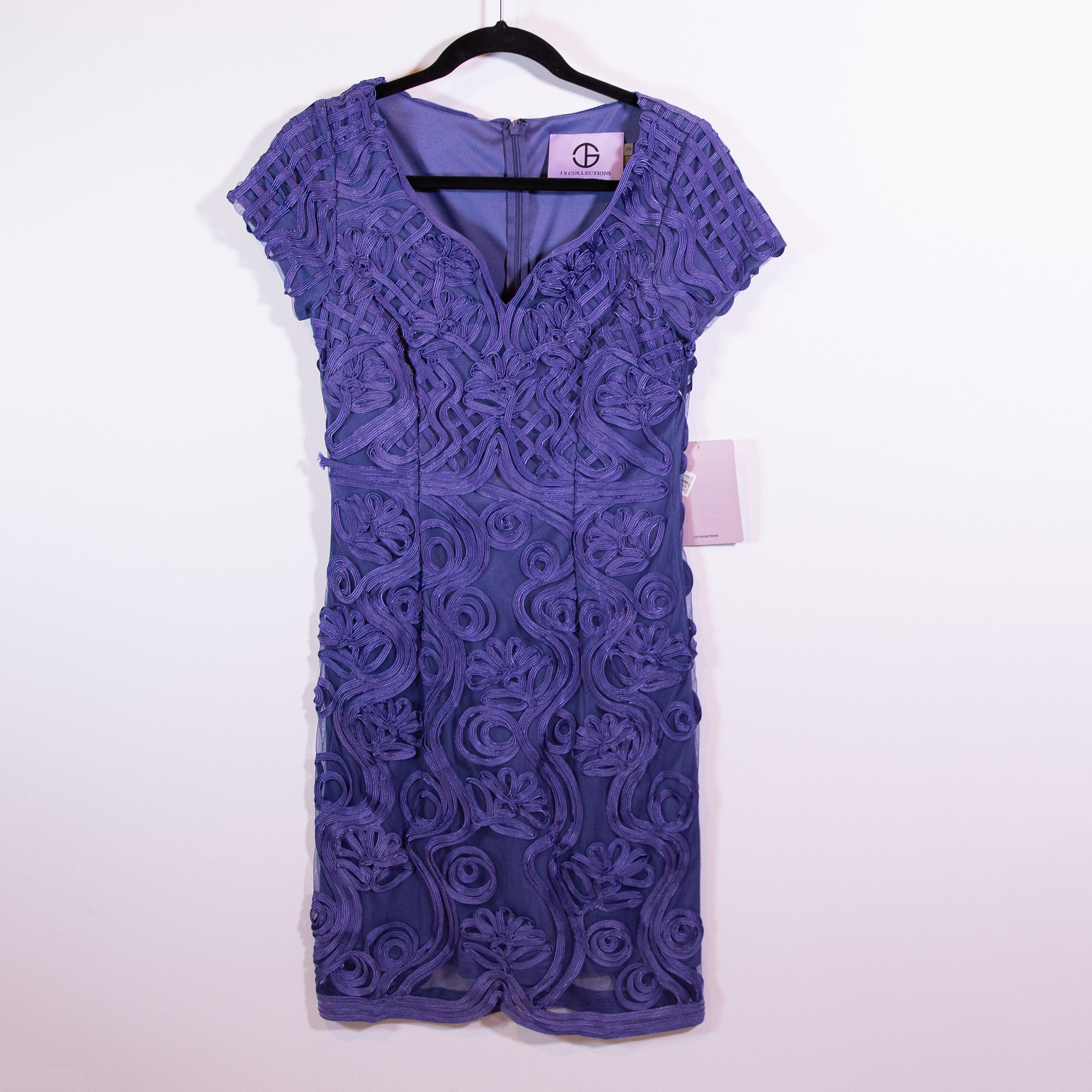NEW JS Collection 866070 Allover Lace Applique Mini Cocktail Party Dress 2