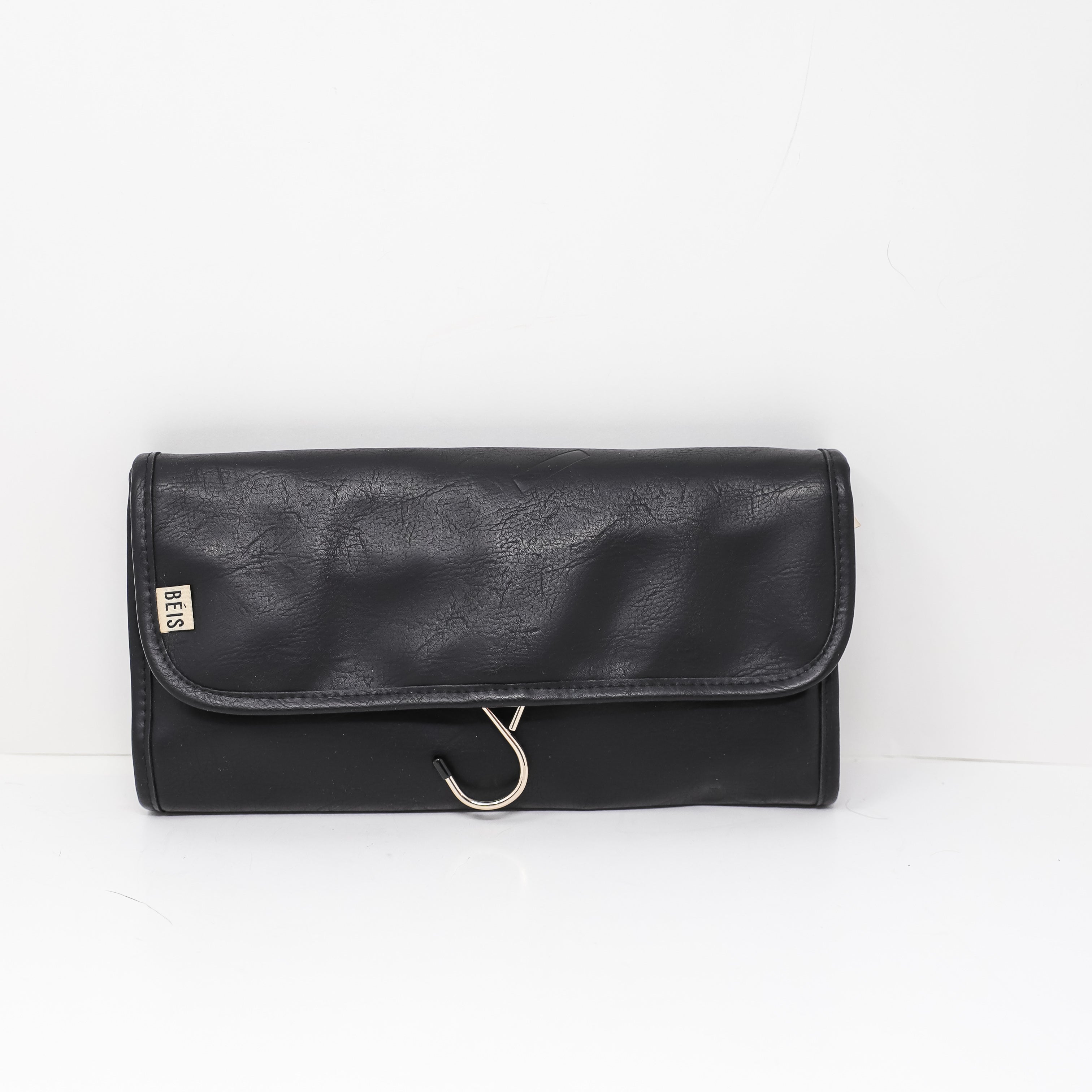 Beis Leather Hanging Travel Jewelry Makeup Cosmetic Luggage Organizer Black