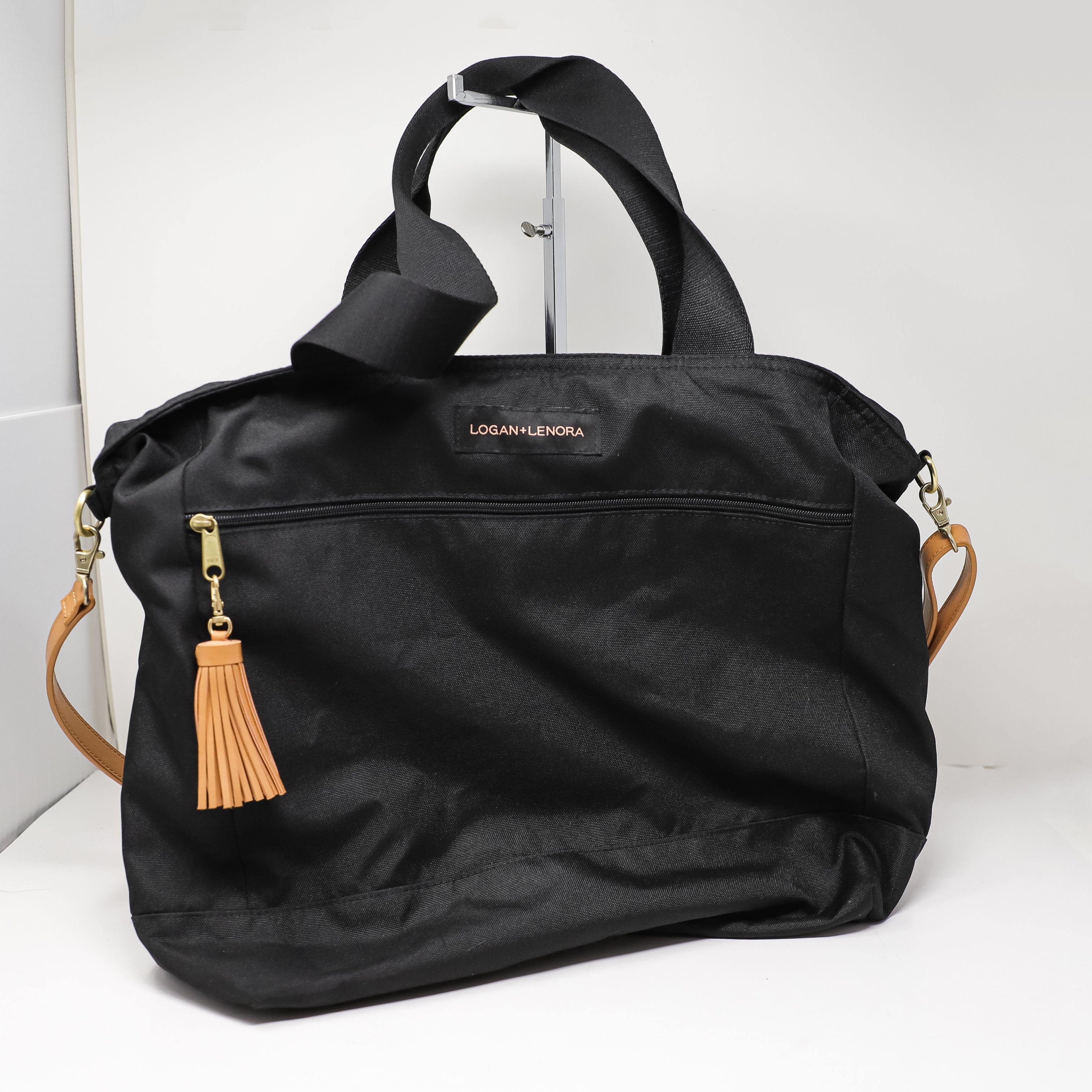 Logan And Lenora Day Tripper Canvas Weekender Travel Luggage Tote Bag Black