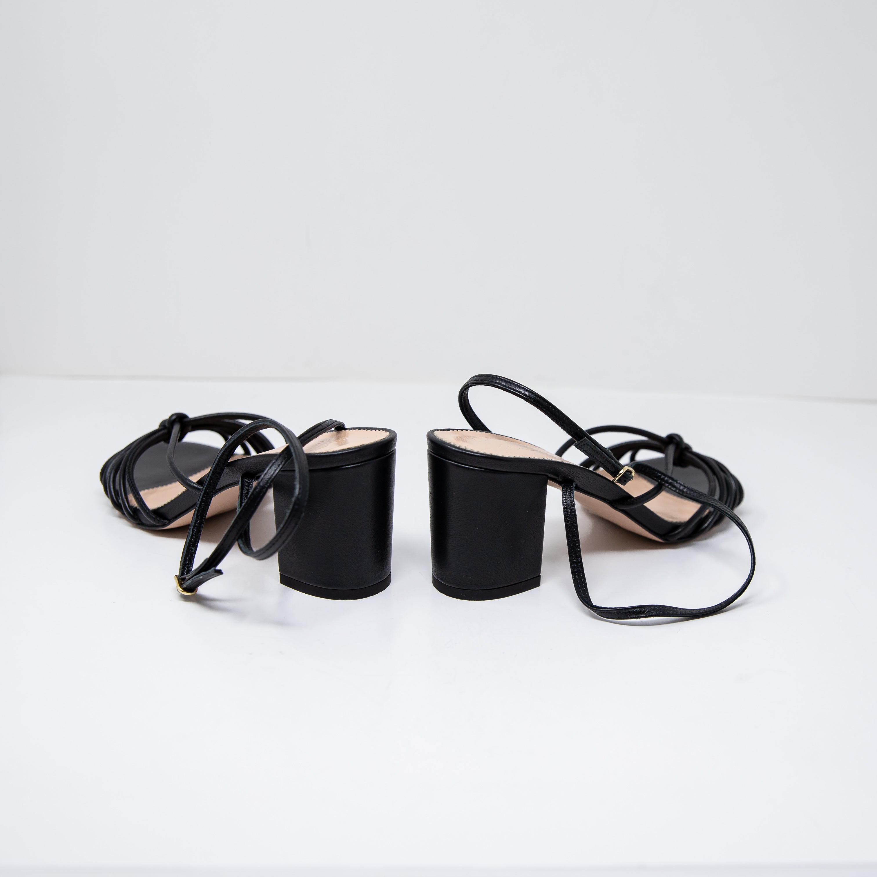 J. Crew Women's Lucie Strappy Block-Heel Sandals In Italian Leather Black 6.5