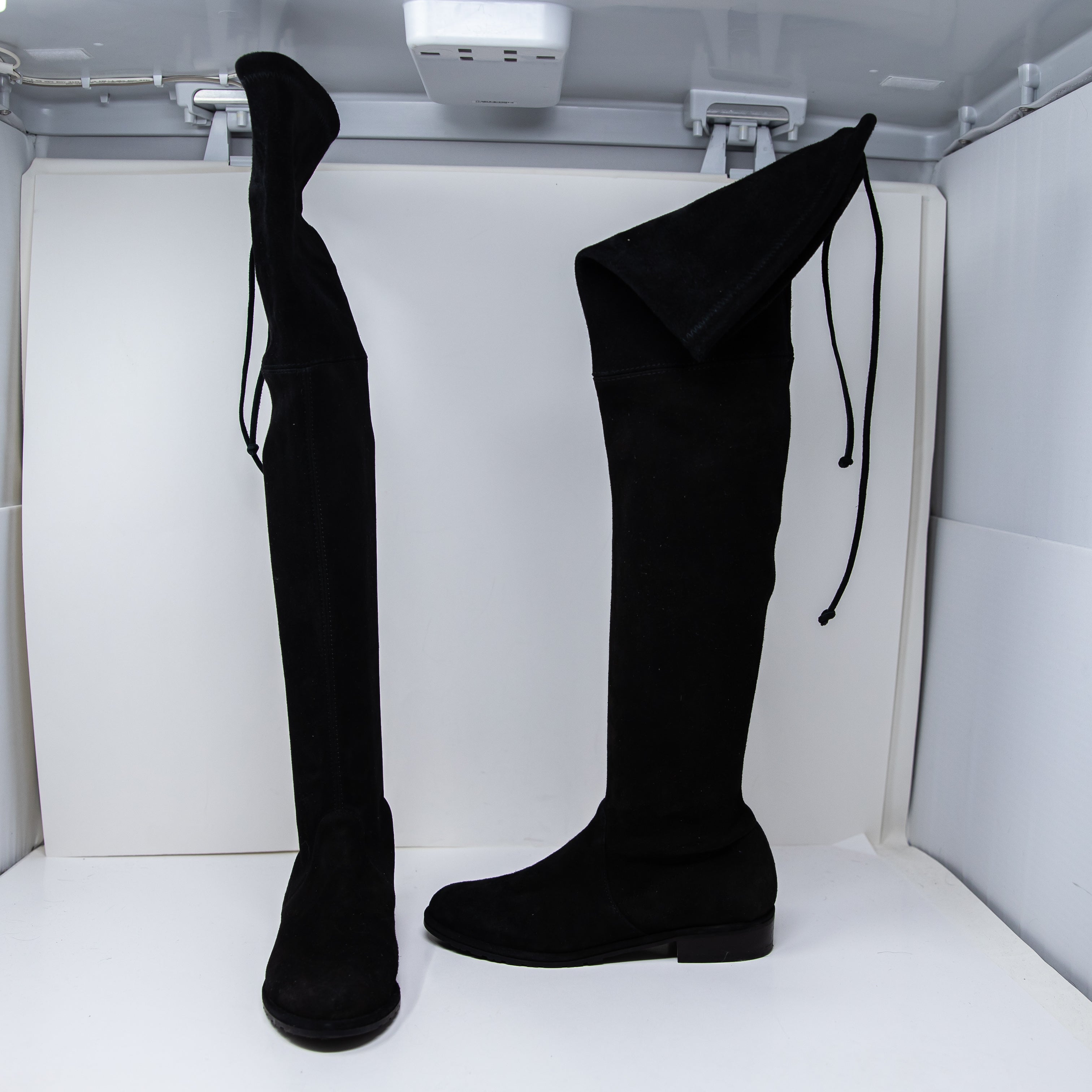 Stuart Weitzman Lowland Over The Knee Genuine Suede Flat Boots Shoes Black 4.5