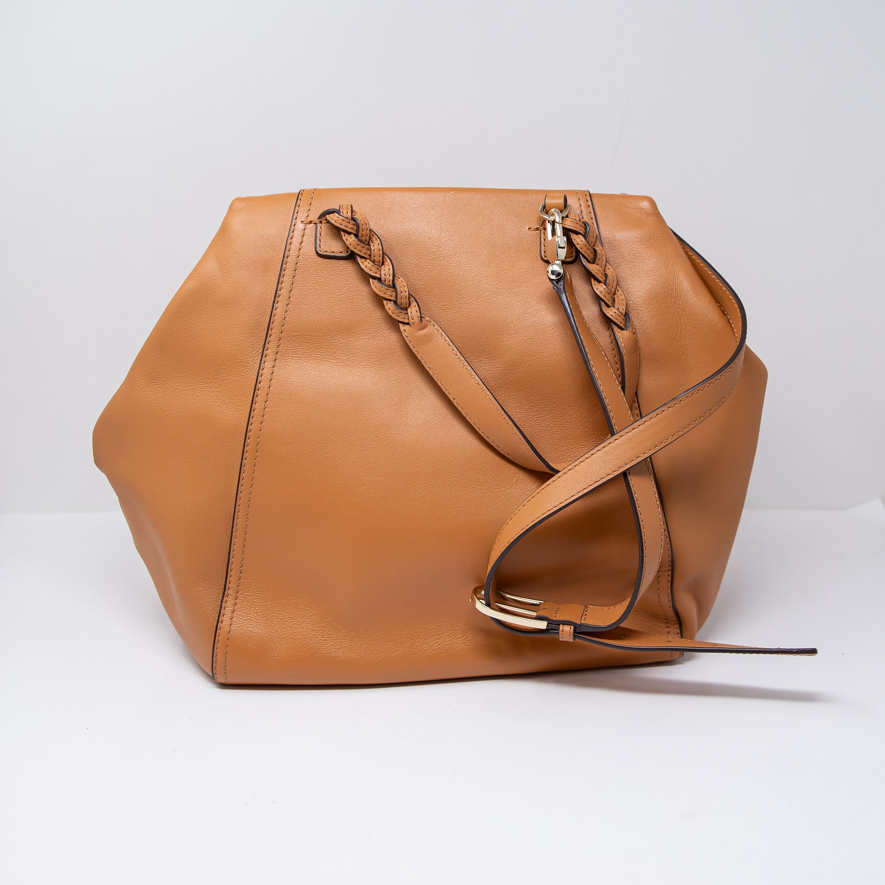 Tory Burch Half Moon Genuine Leather Snake Animal Print Pattern Satchel Purse