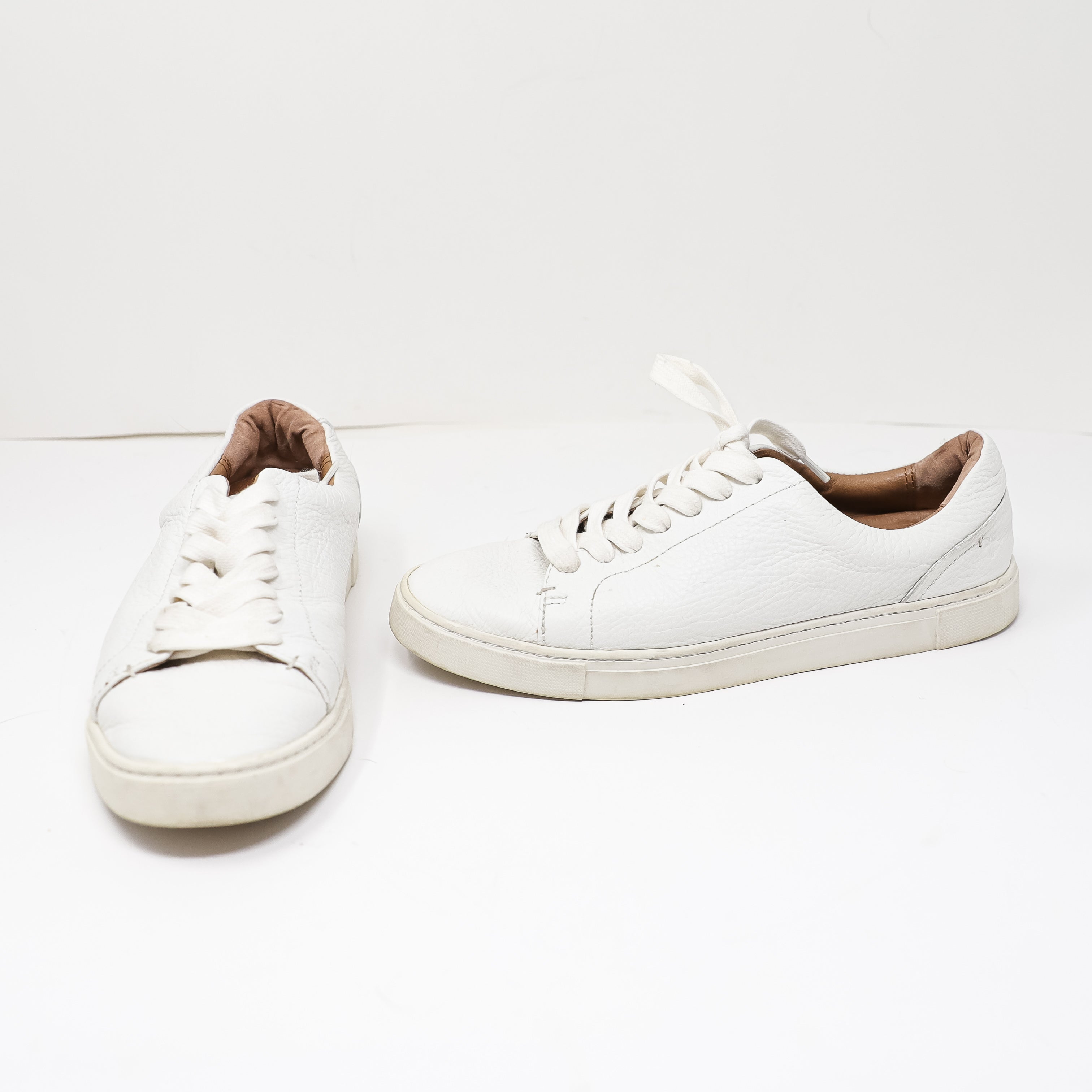 Frye Women's Ivy Genuine Leather Low Top Lace Up Casual Sneakers Shoes White 8.5