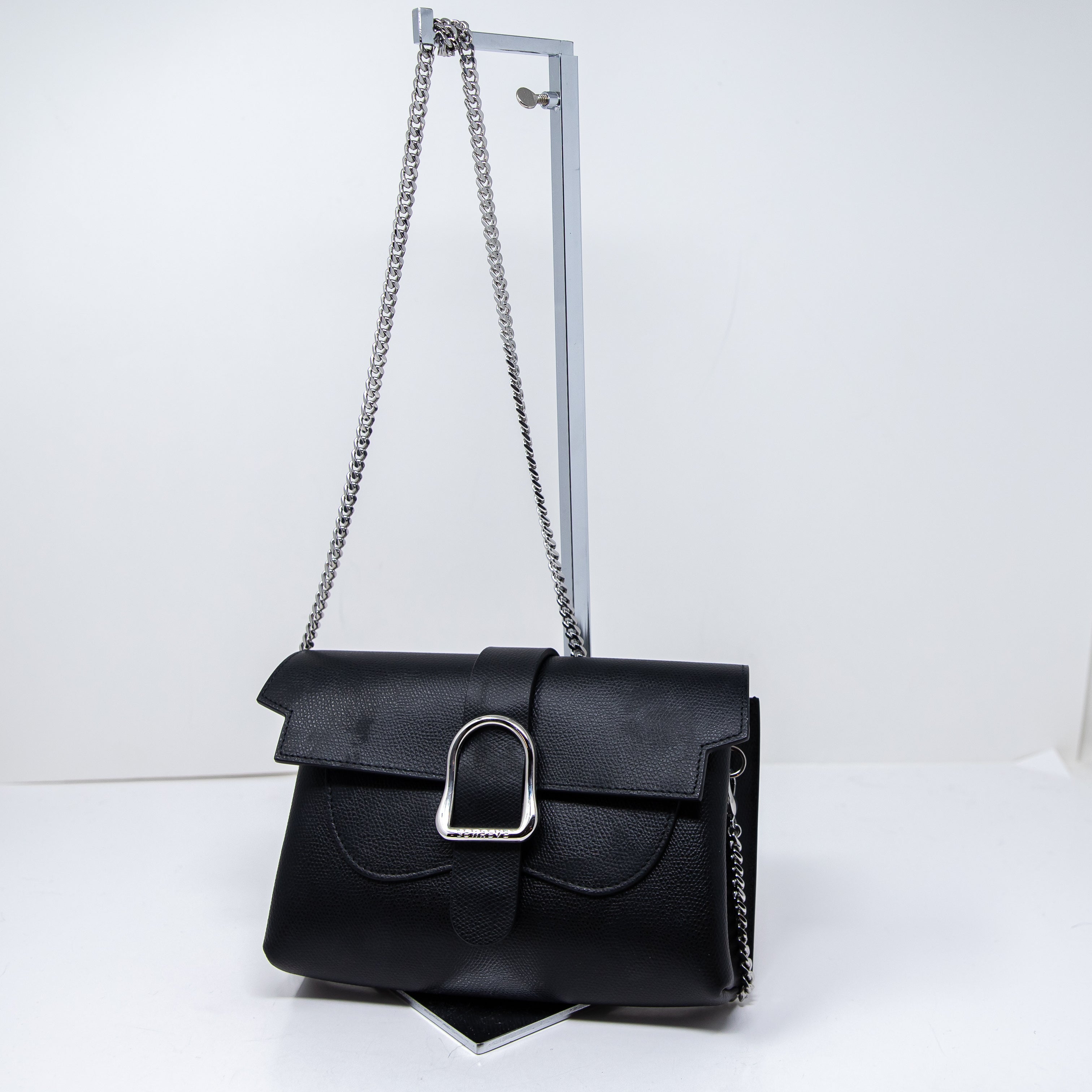 Senreve Aria Elevee Made in Italy Genuine Leather Crossbody Belt Bag Purse Black