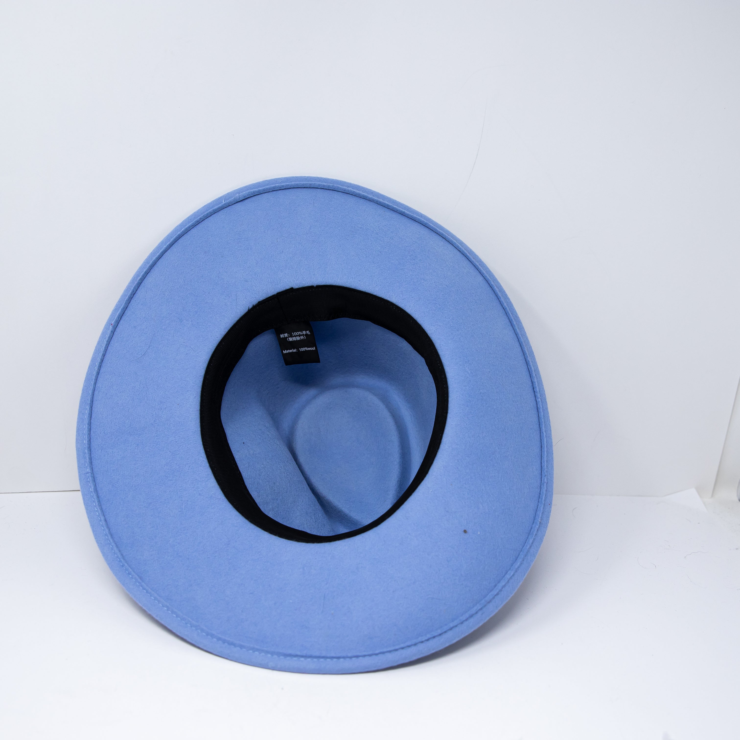 Boutique Wool Fedora Felt Sun Moon Crystal Jewel Embellished Hat Blue One Size