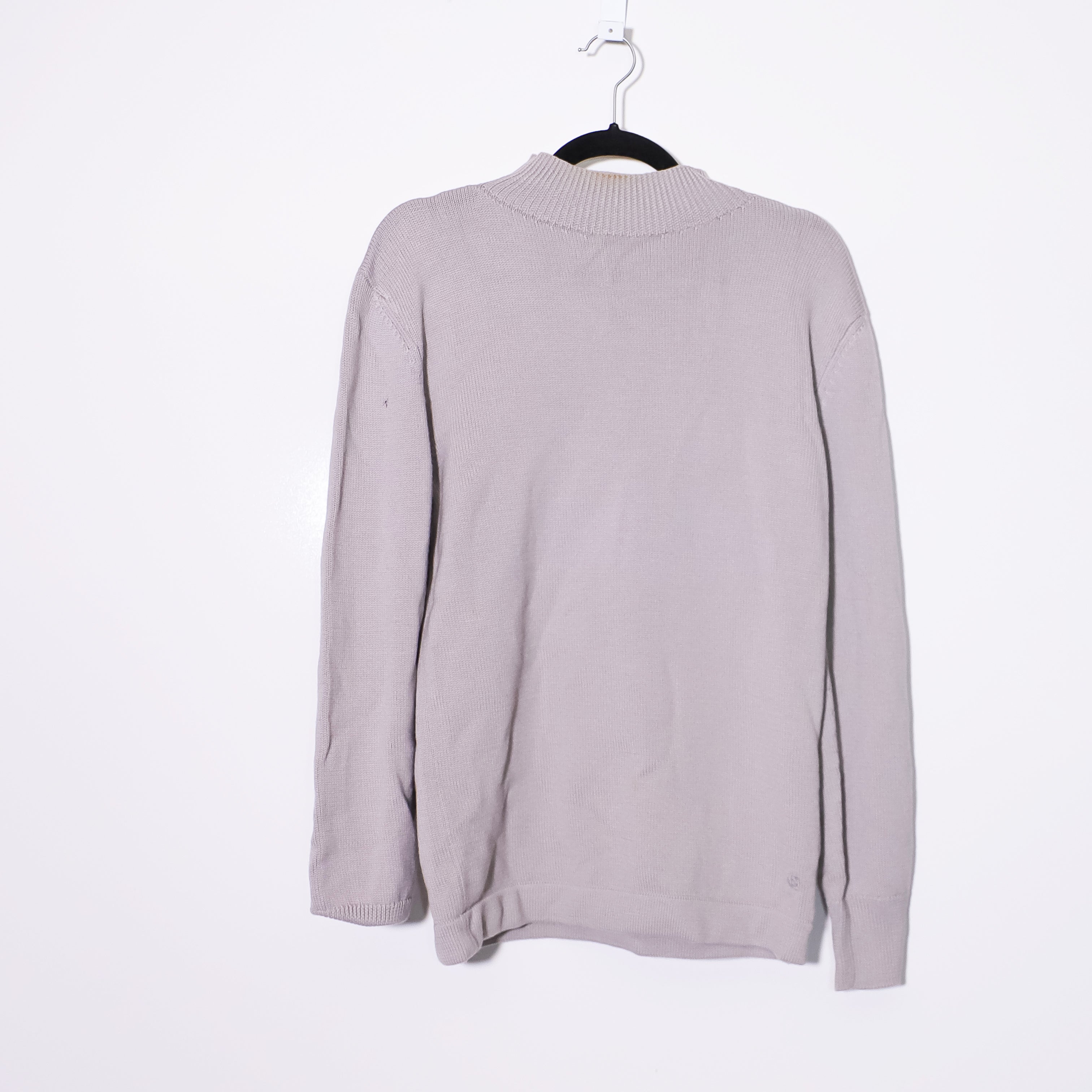 Gucci Men's Wool Knit Stretch Mock Neck Long Sleeve Pullover Sweater Gray XXL