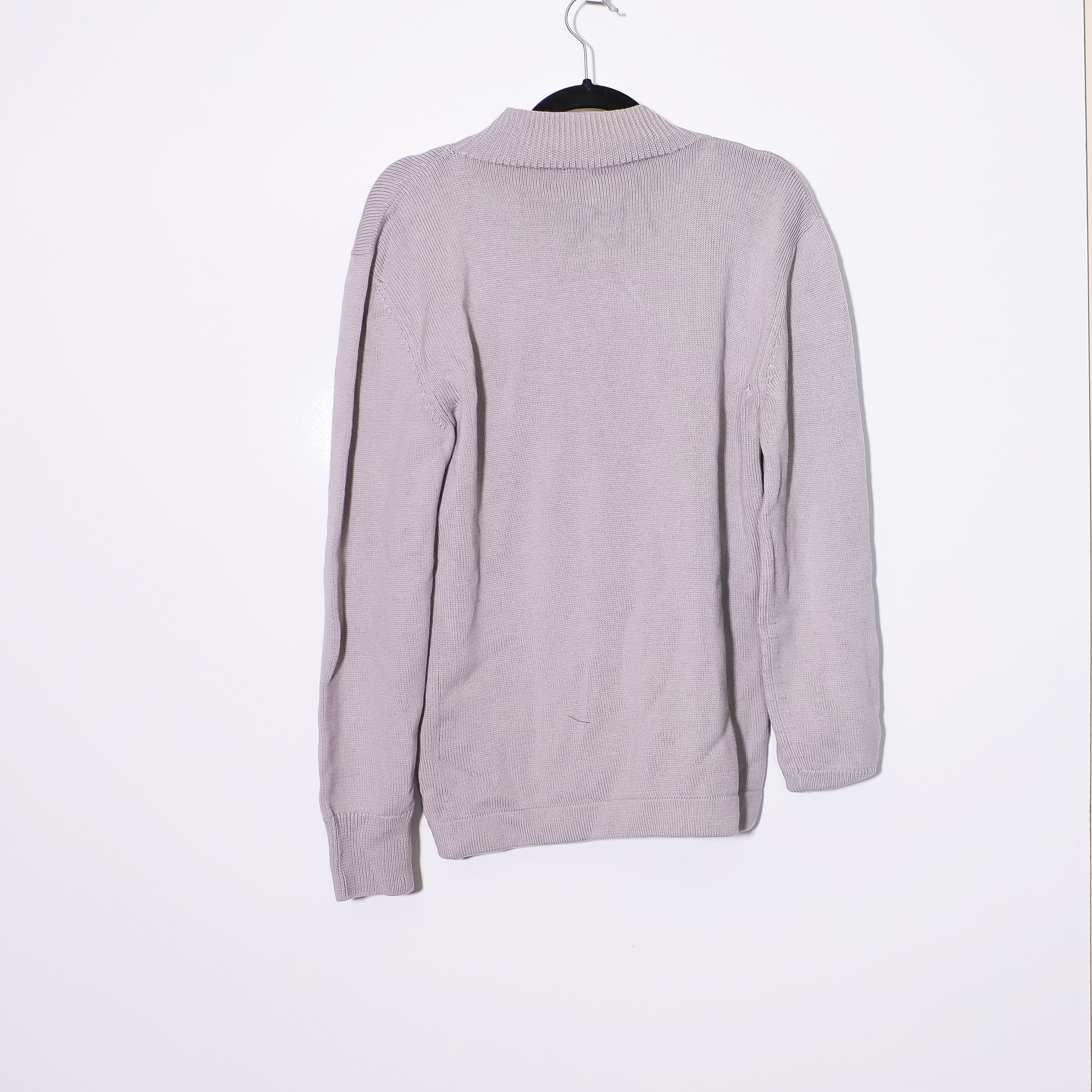 Gucci Men's Wool Knit Stretch Mock Neck Long Sleeve Pullover Sweater Gray XXL
