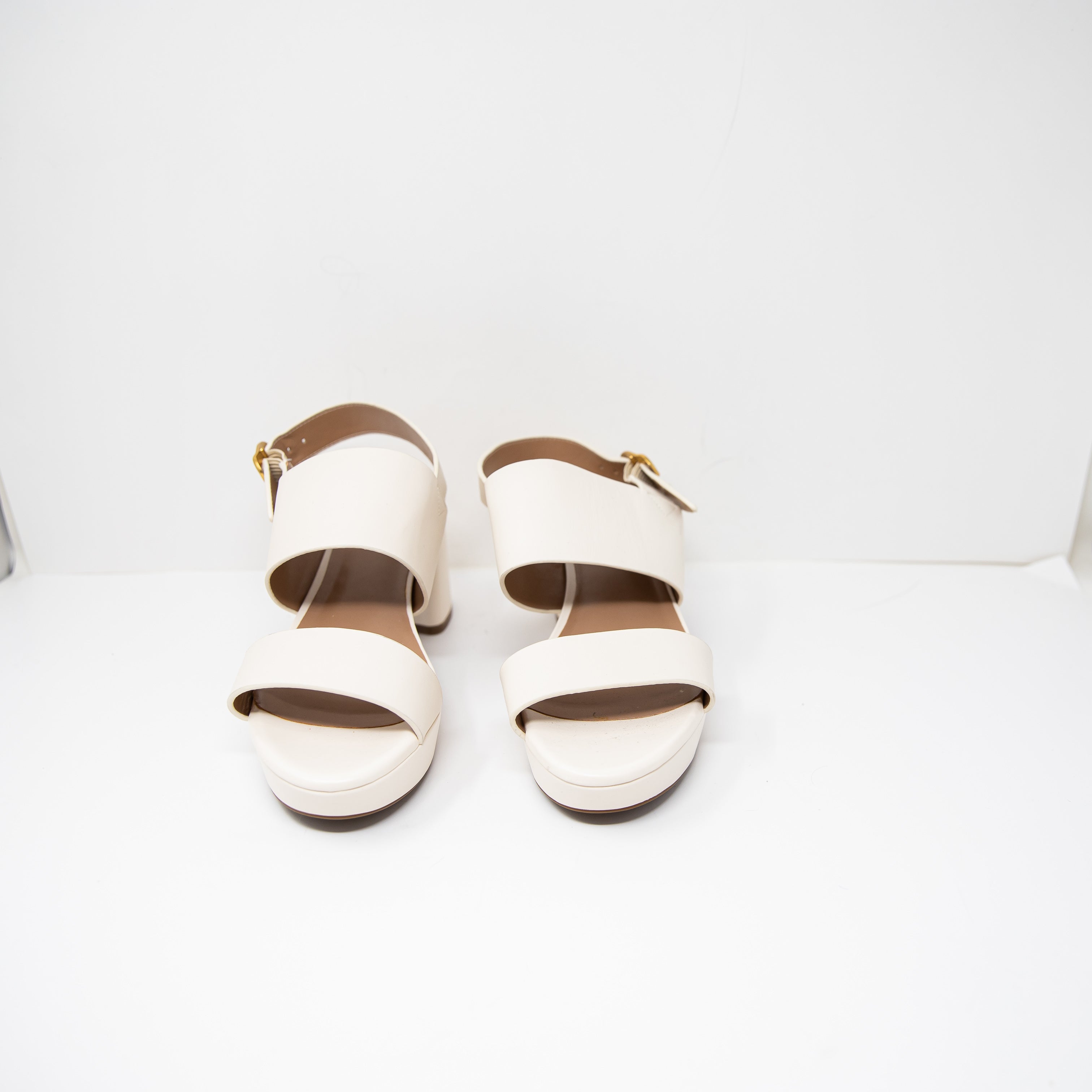 NEW Aerosoles Camera Comfortable Women's Platform Heel Sandal Ivory Leather 11