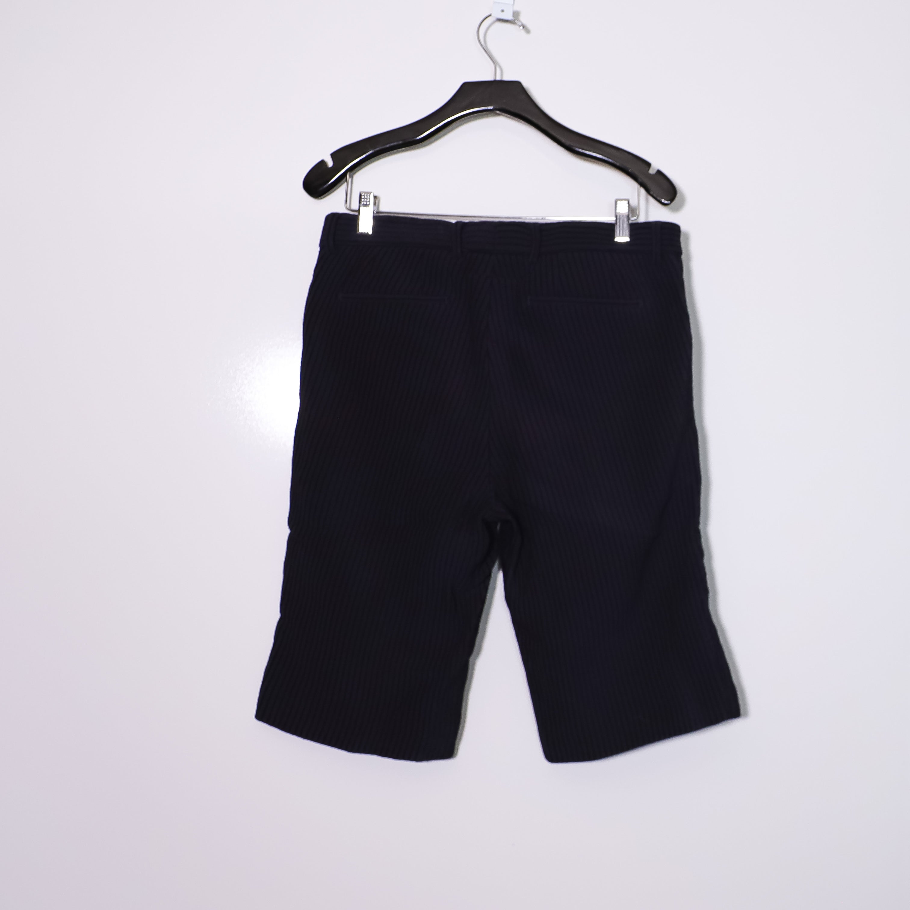 Givenchy Paris Men's Thin Stripe Print Pattern Bermuda Dress Shorts Navy Blue 50