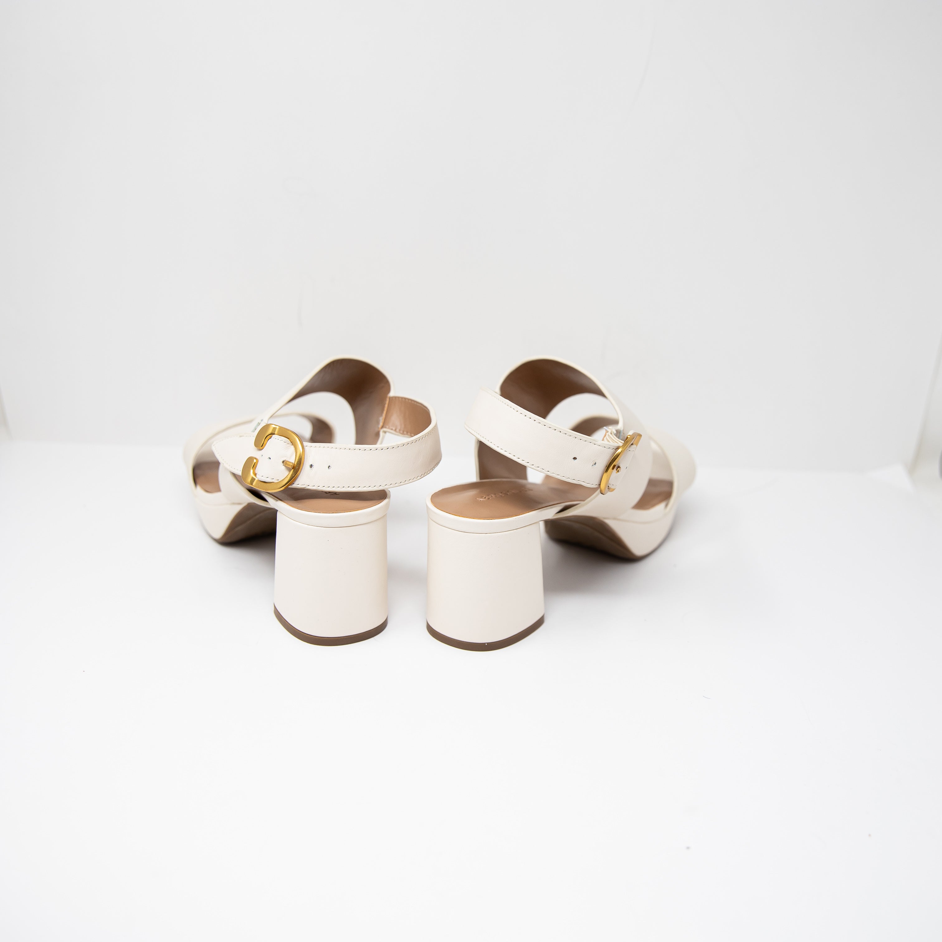 NEW Aerosoles Camera Comfortable Women's Platform Heel Sandal Ivory Leather 11