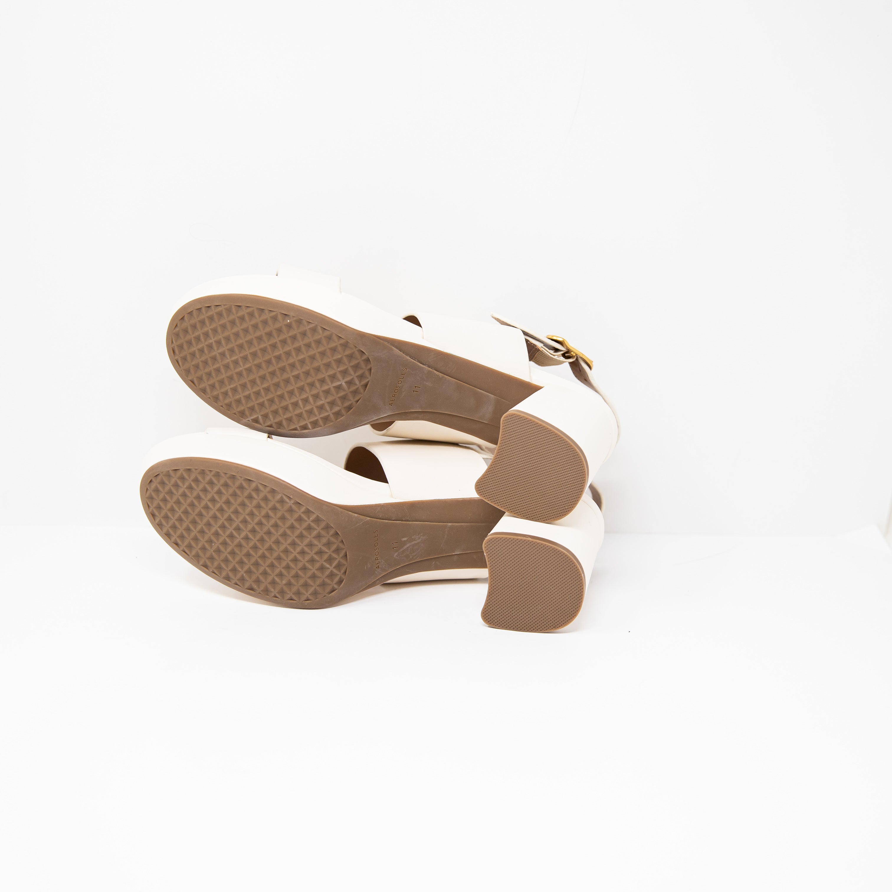 NEW Aerosoles Camera Comfortable Women's Platform Heel Sandal Ivory Leather 11