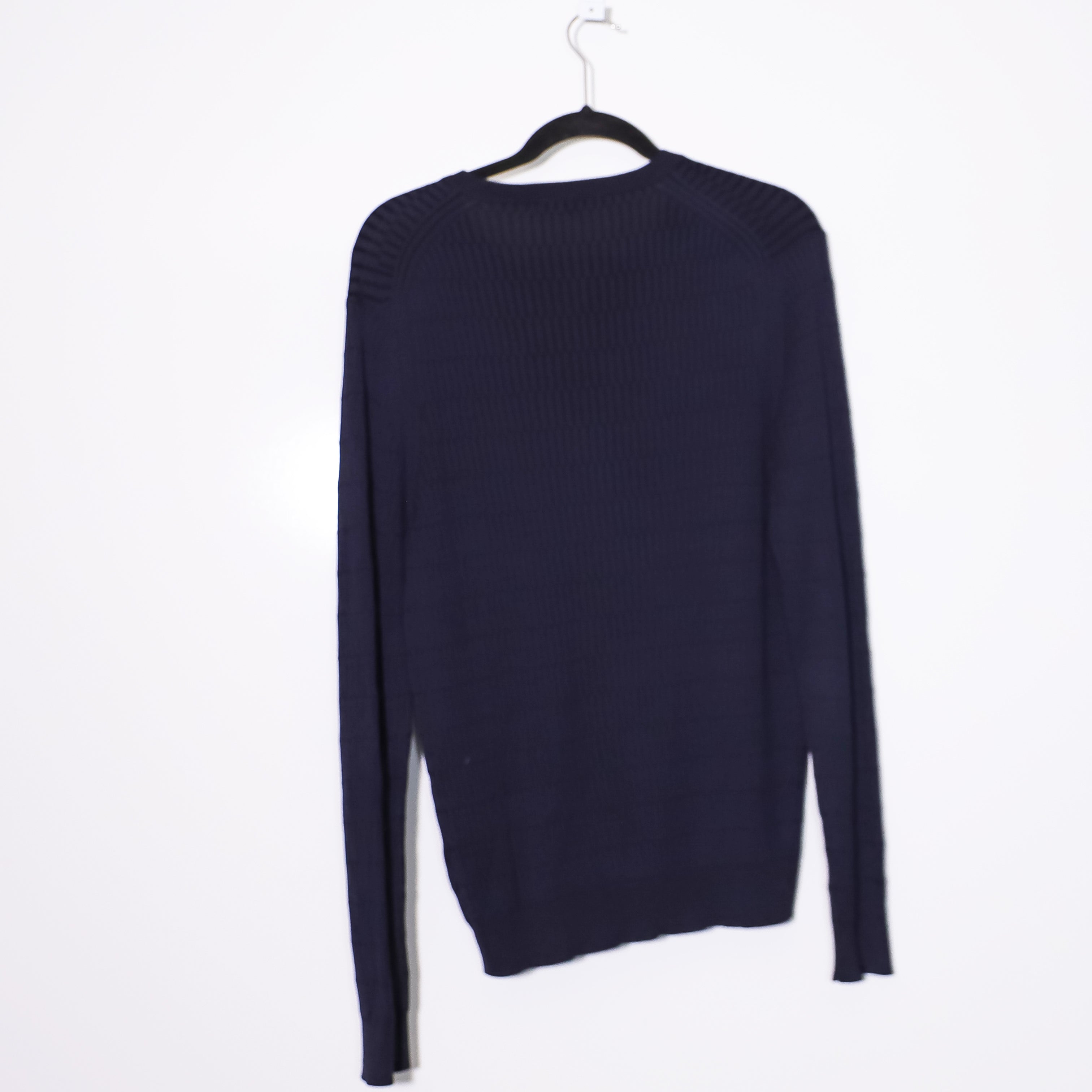 Z Zegna Men's Cotton Silk Ribbed Knit Crew Neck Long Sleeve Pullover Sweater XL