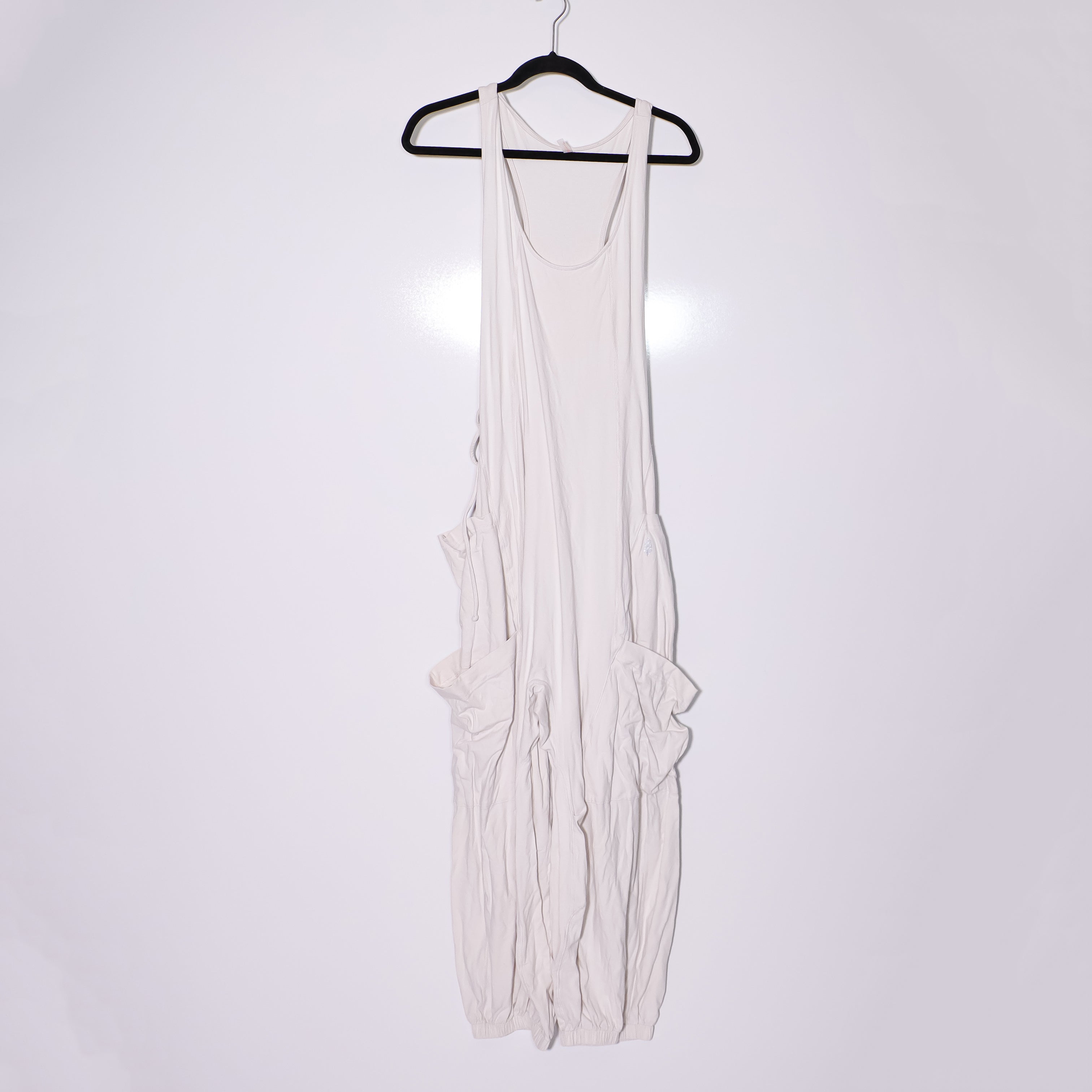 Free People Infinity Multi Pocket Scoop Neck Sleeveless Jumpsuit Jumper White M