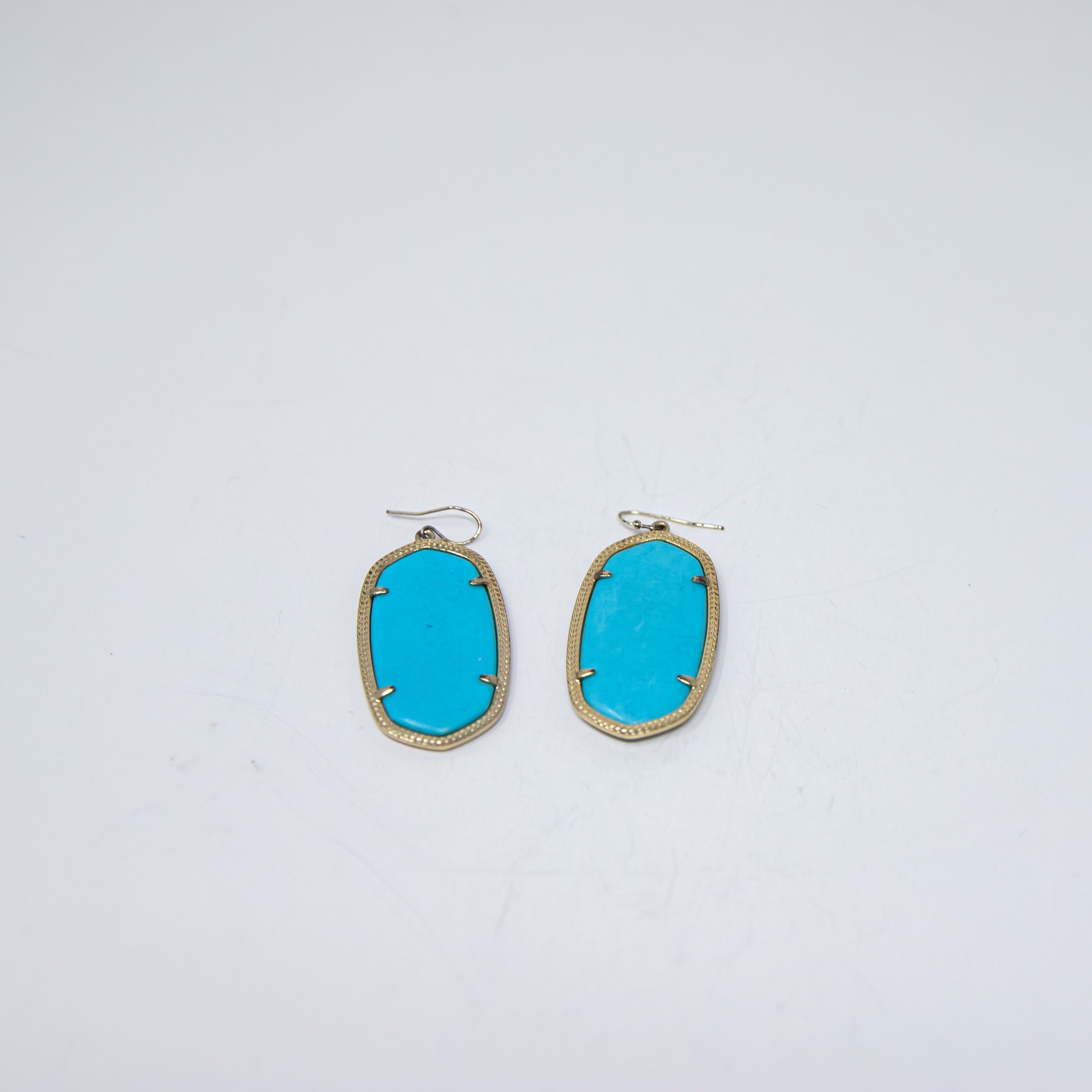 Kendra Scott Elle 14k Yellow Gold Plated Turquoise Drop Dangle Earrings