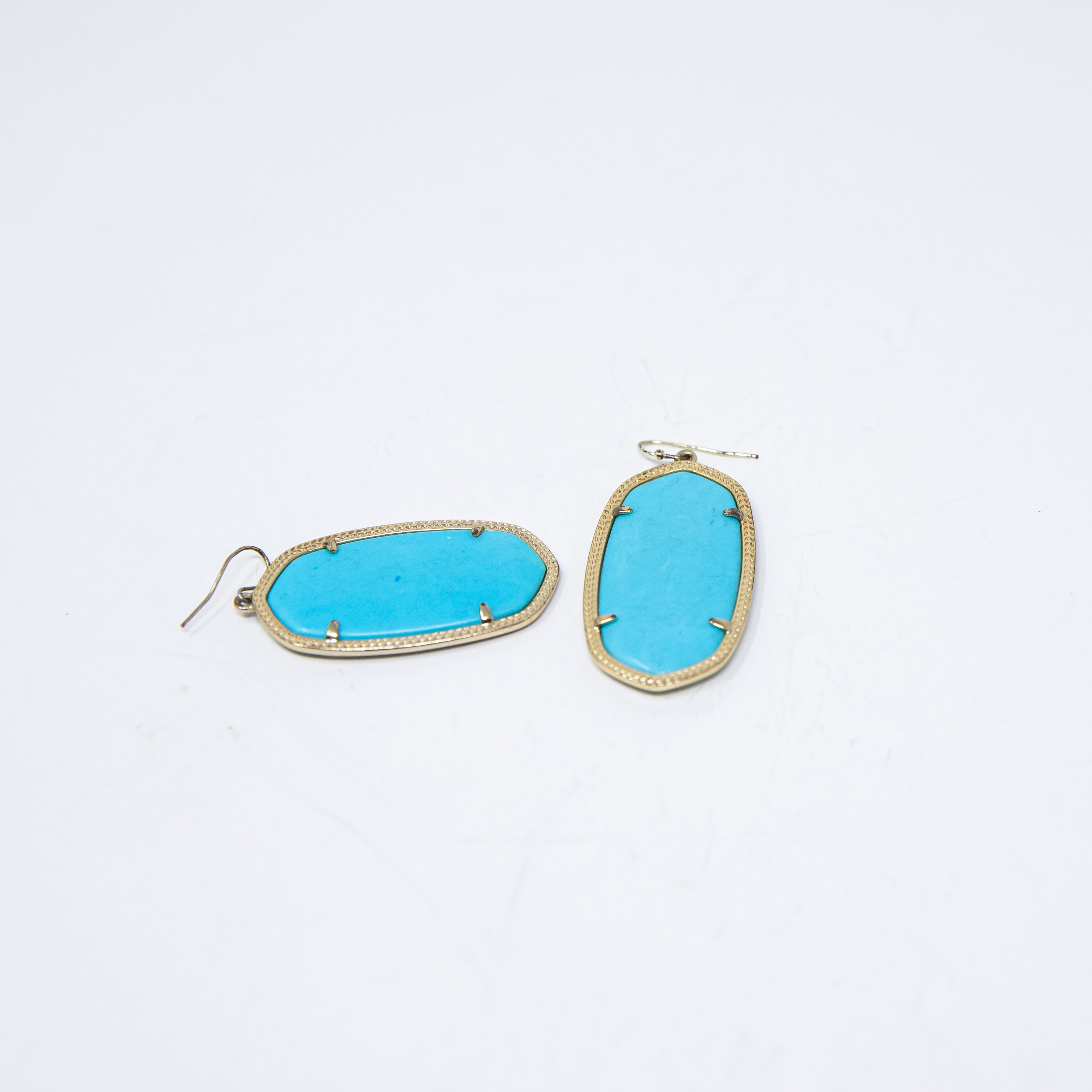 Kendra Scott Elle 14k Yellow Gold Plated Turquoise Drop Dangle Earrings