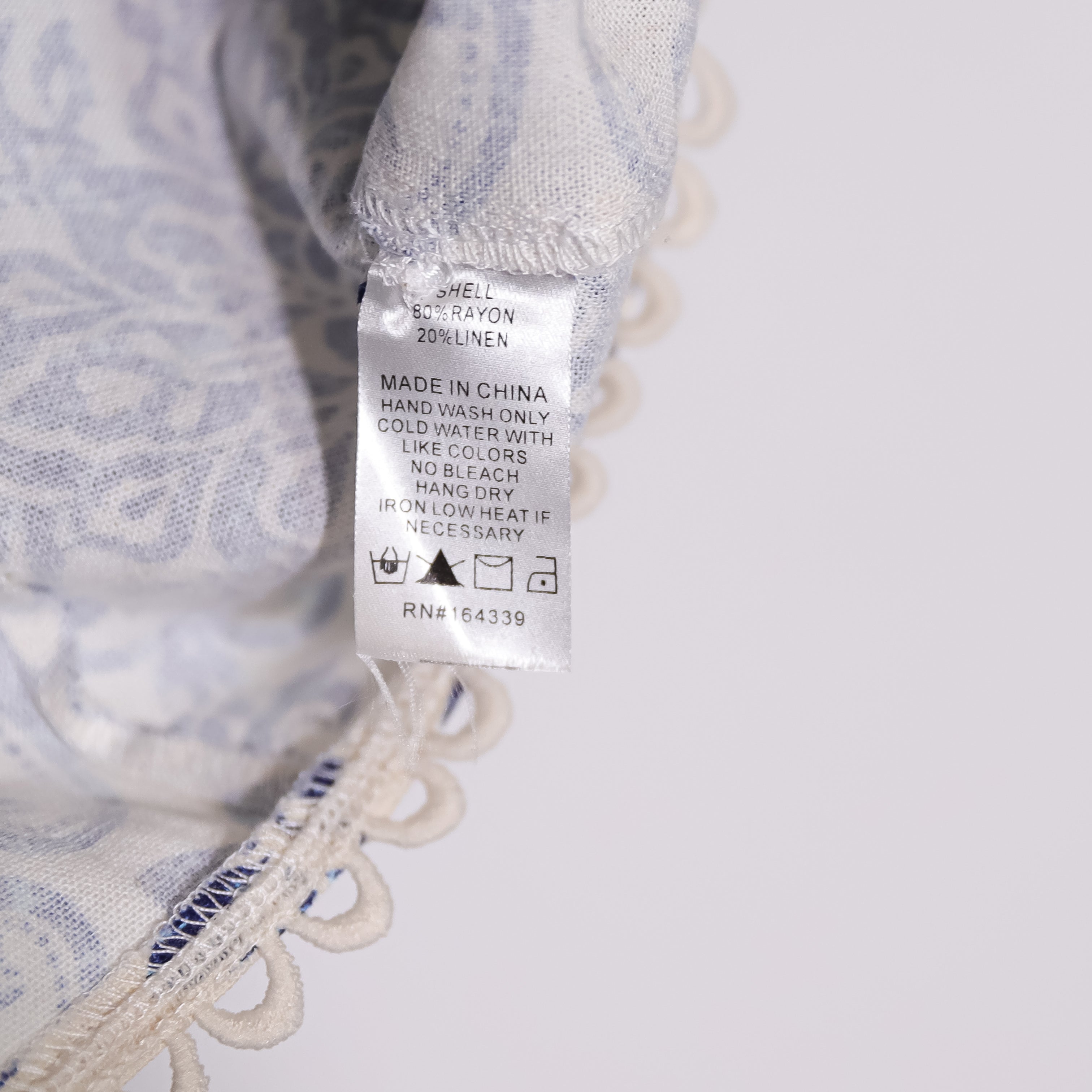 NEW Petal + Pup Jett Linen Blend Scoop Neck Azalea Mosaic Blue Button Front Top