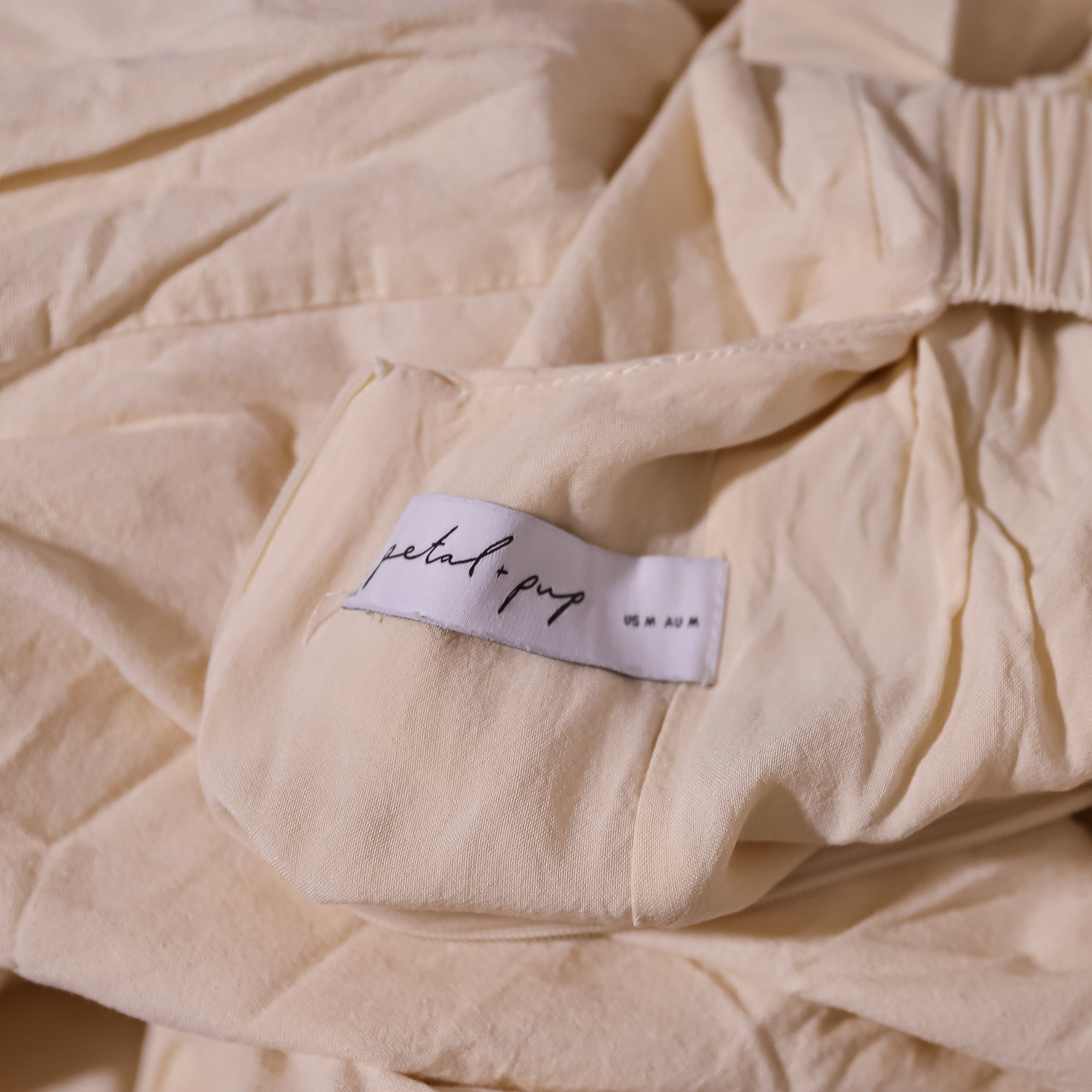 Petal + Pup Crete Wide Leg Cotton Linen Square Neck Jumpsuit Jumper Ivory Black