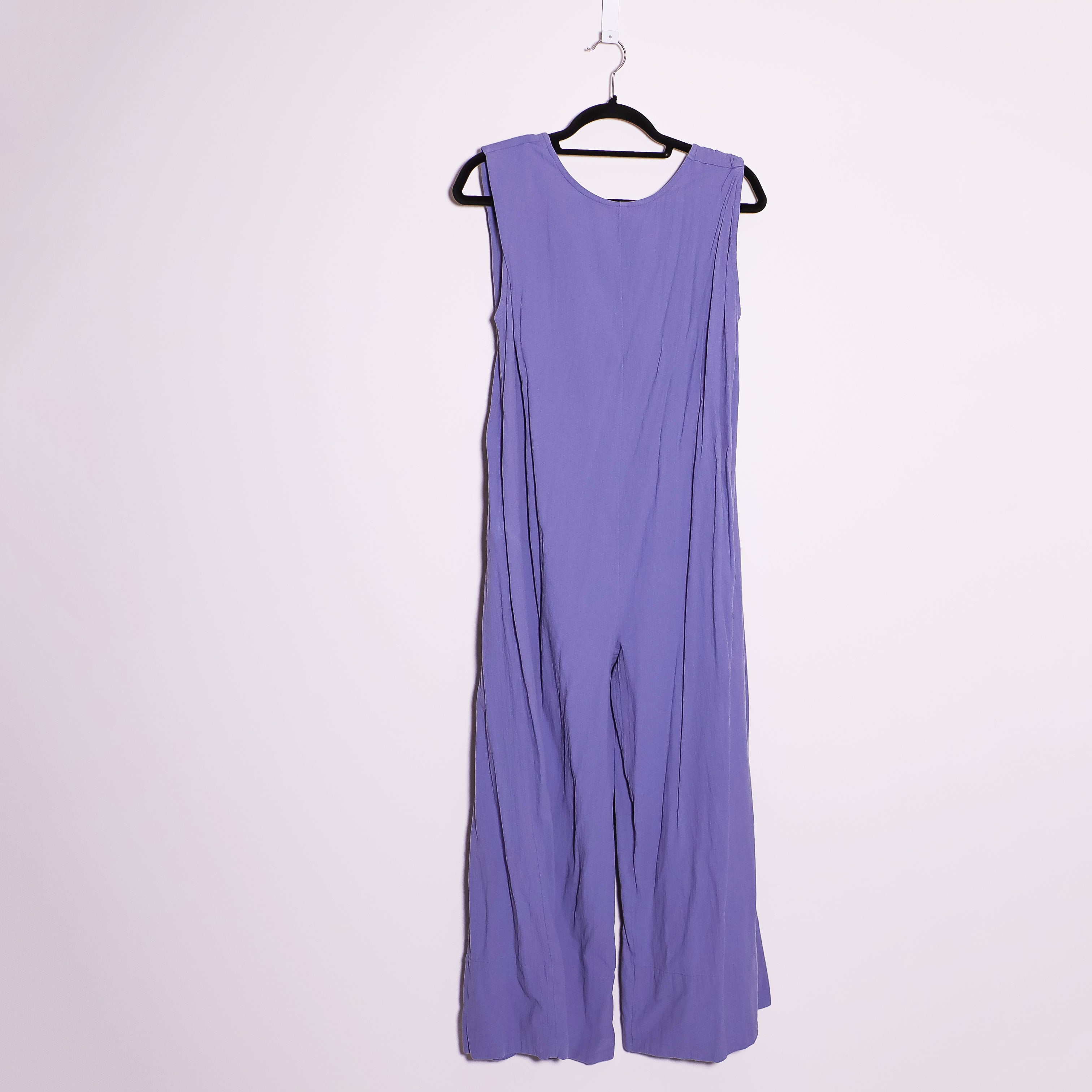 Free People Quinn Crepe Scoop Neck Sleeveless Wide Leg Jumpsuit Jumper Purple S