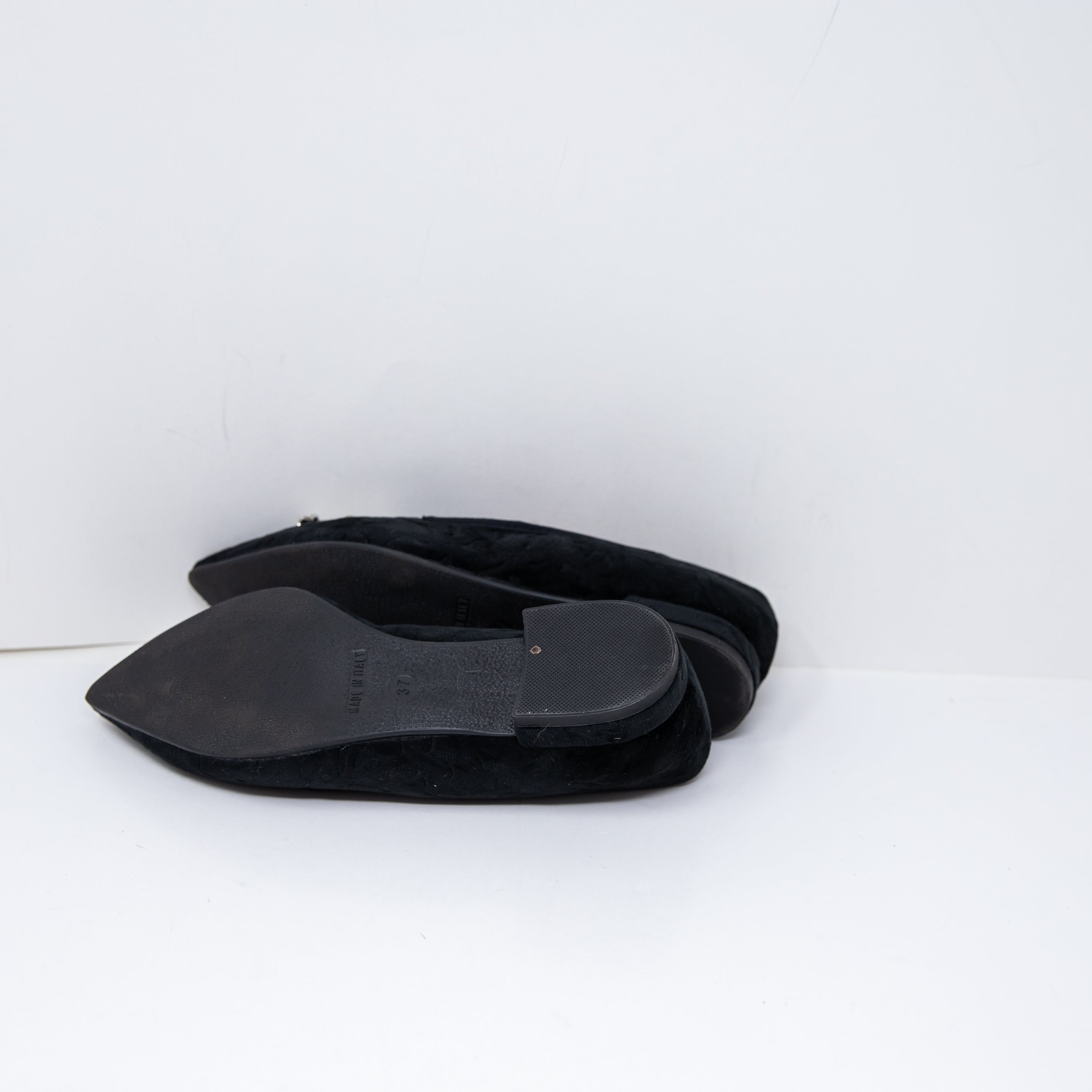 NEW Michele Lopriore Elyse Pointy Loafer Velvet Crystal Jewel Diamond Flat Shoes