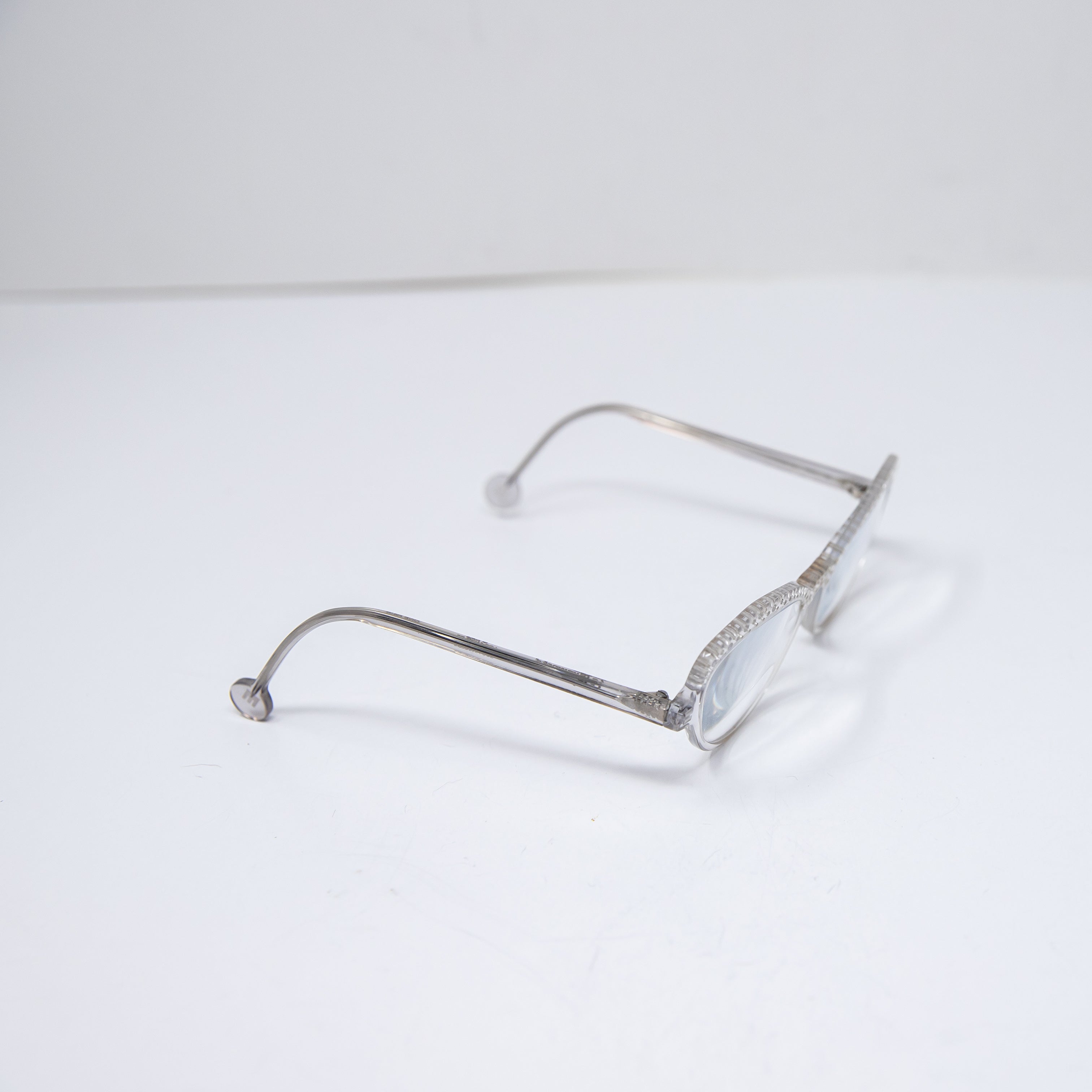 L.A. Eyeworks Kleio 119 Clear Rim Cat Eye Textured Frame Reading Glasses 