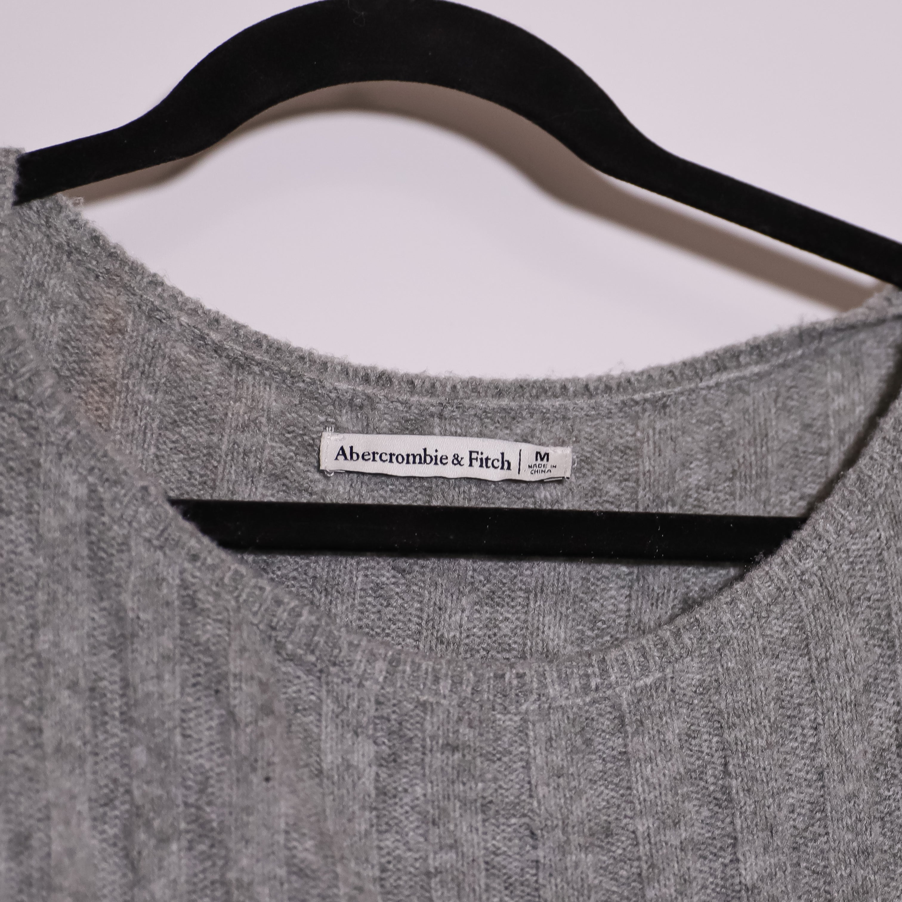 Abercrombie & Fitch Wool Blend Scoop Neck Ribbed Sweater Knit Side Slit Dress M
