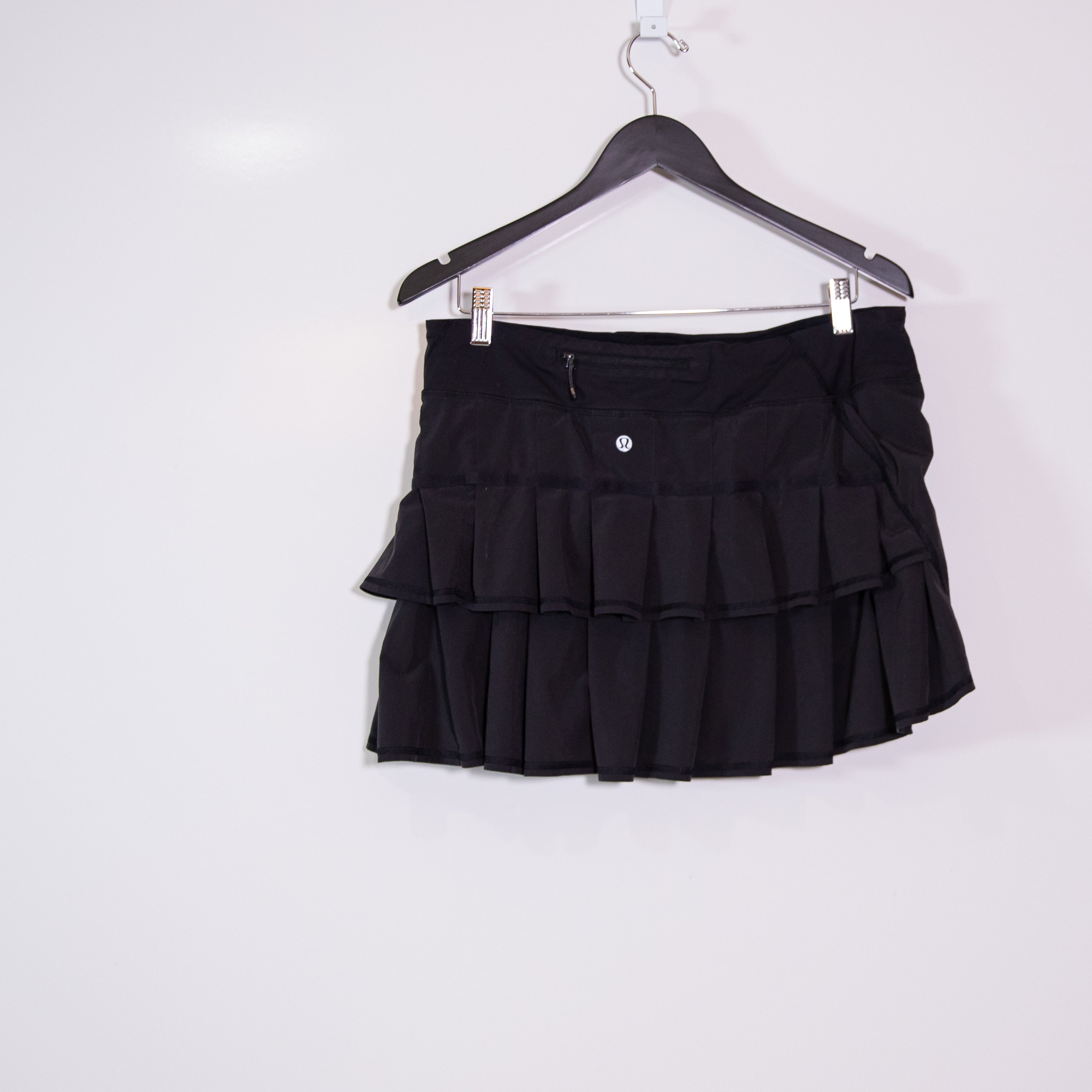 Lululemon Women's Run: Pace Setter Athletic Work Out Tennis Mini Skirt Black 10