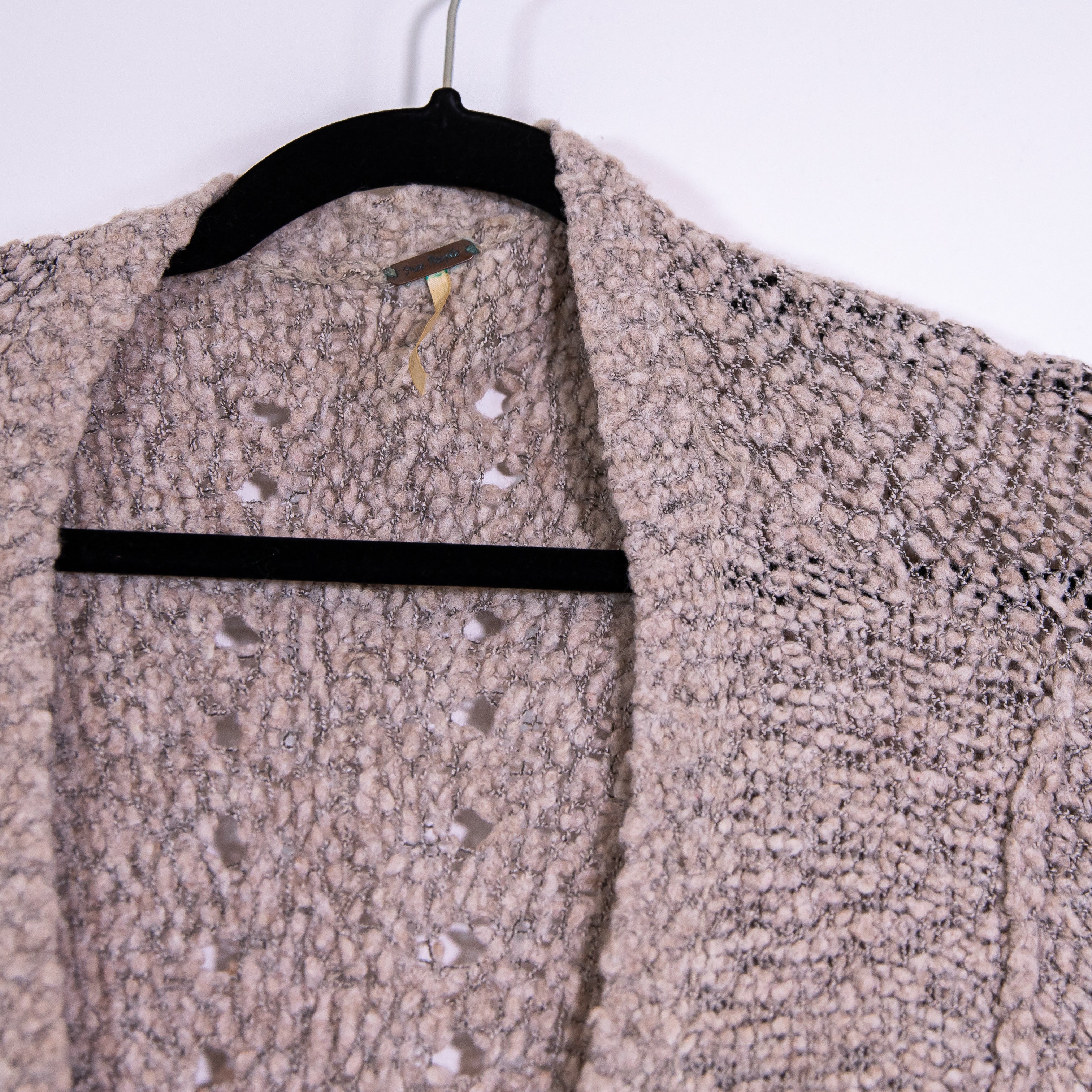 Free People Fall Friend Wool Blend Stretch Knit Button Front Cardigan Sweater M