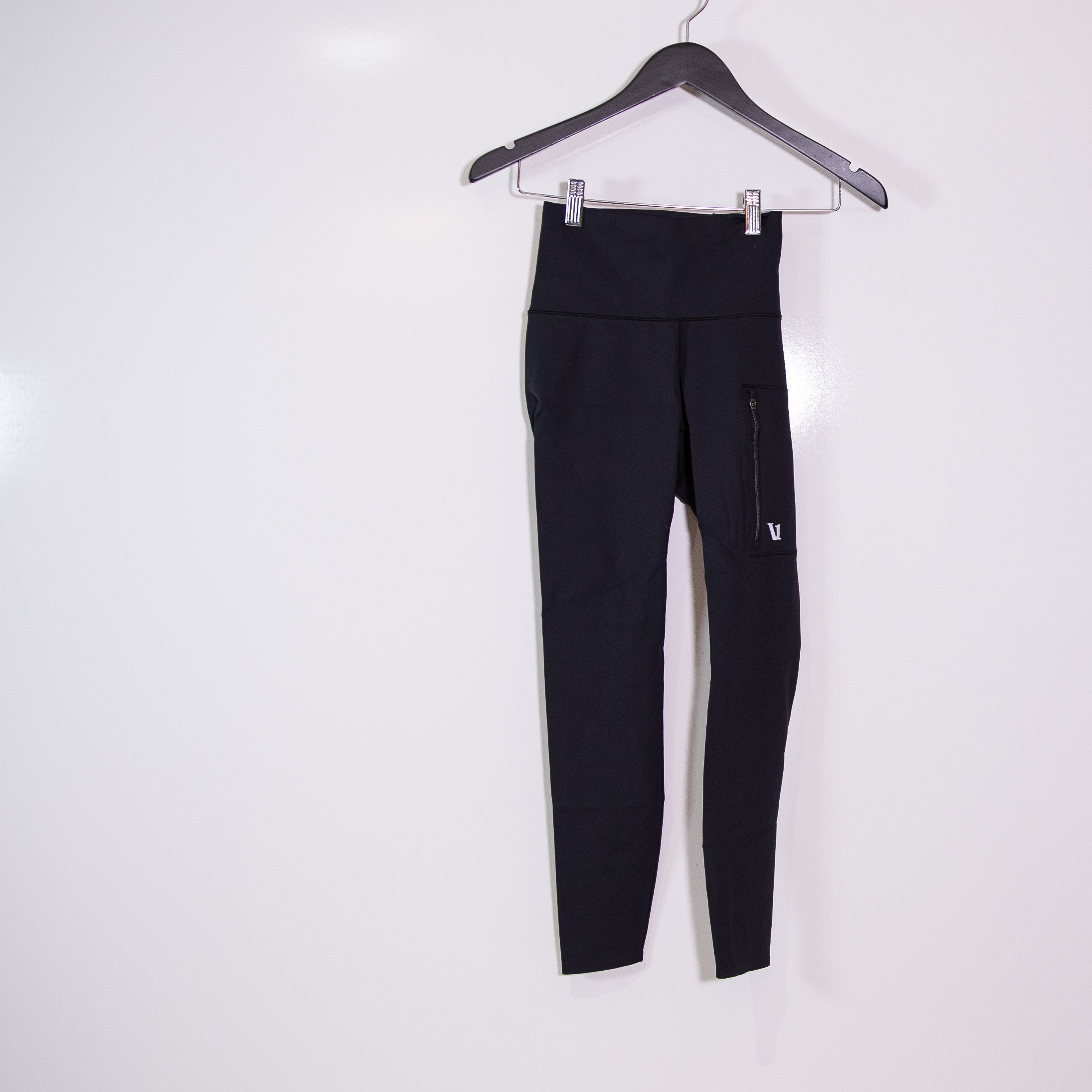 Vuori Women's Evolve Zipped High Rise Athletic Work Out Leggings Uplift Black XS