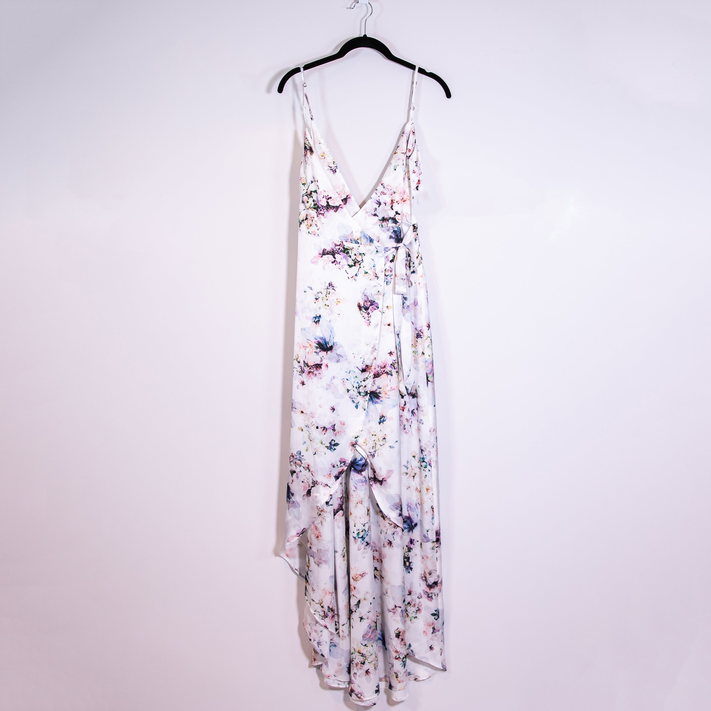 NEW Show Me Your MuMu Mariah Satin Wrap Dress Bouquet Beauty Silky Midi Small