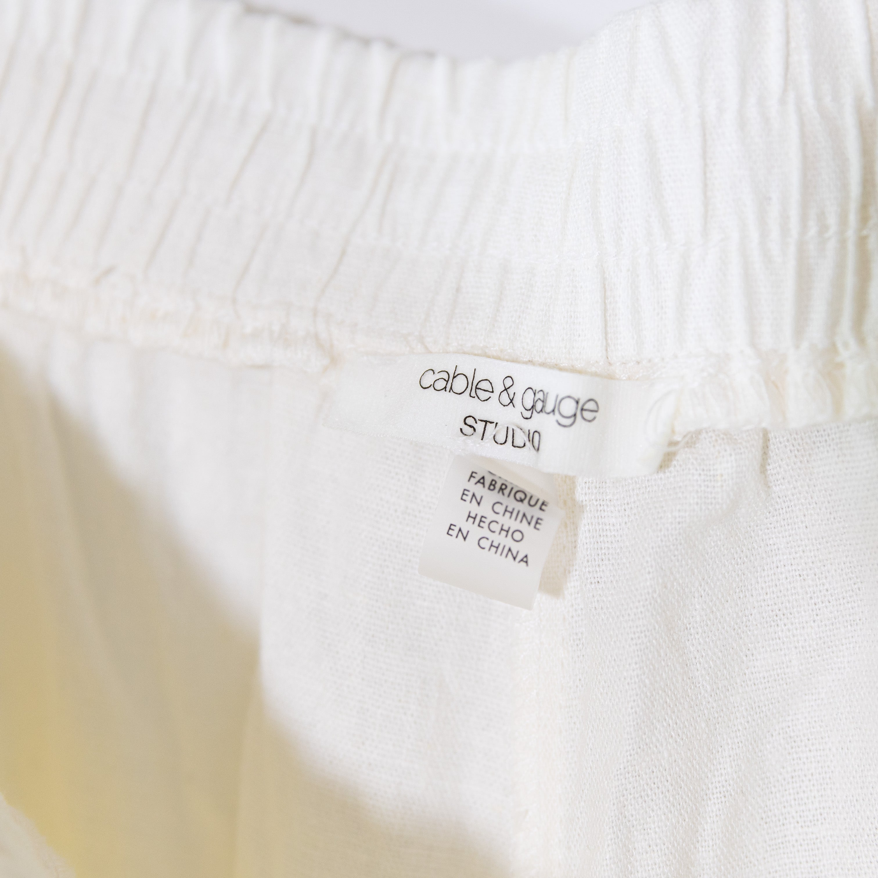 NEW Cable & Gauge Studio Linen Blend Stretch Straight Leg Trouser Pants Snow XL