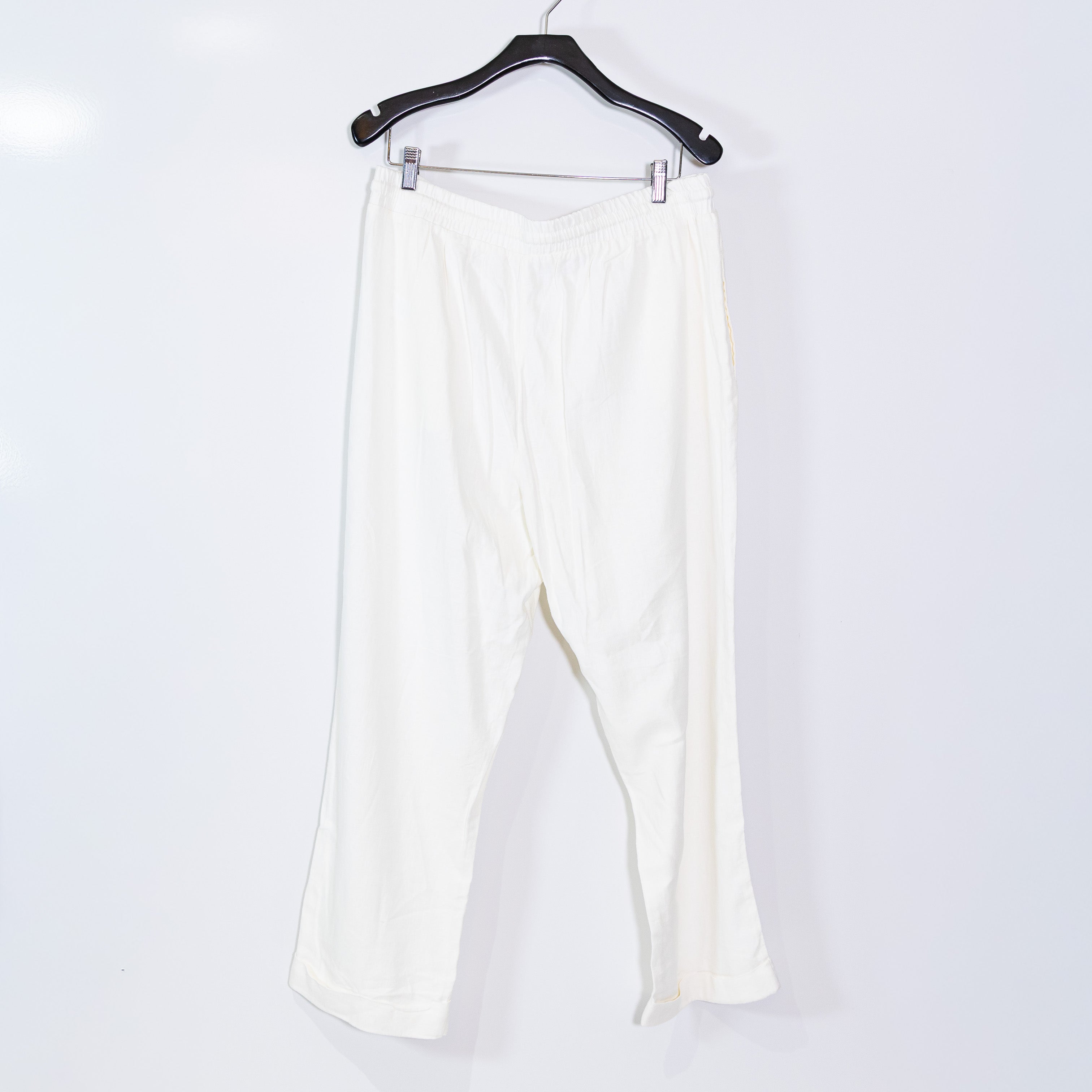 NEW Cable & Gauge Studio Linen Blend Stretch Straight Leg Trouser Pants Snow XL