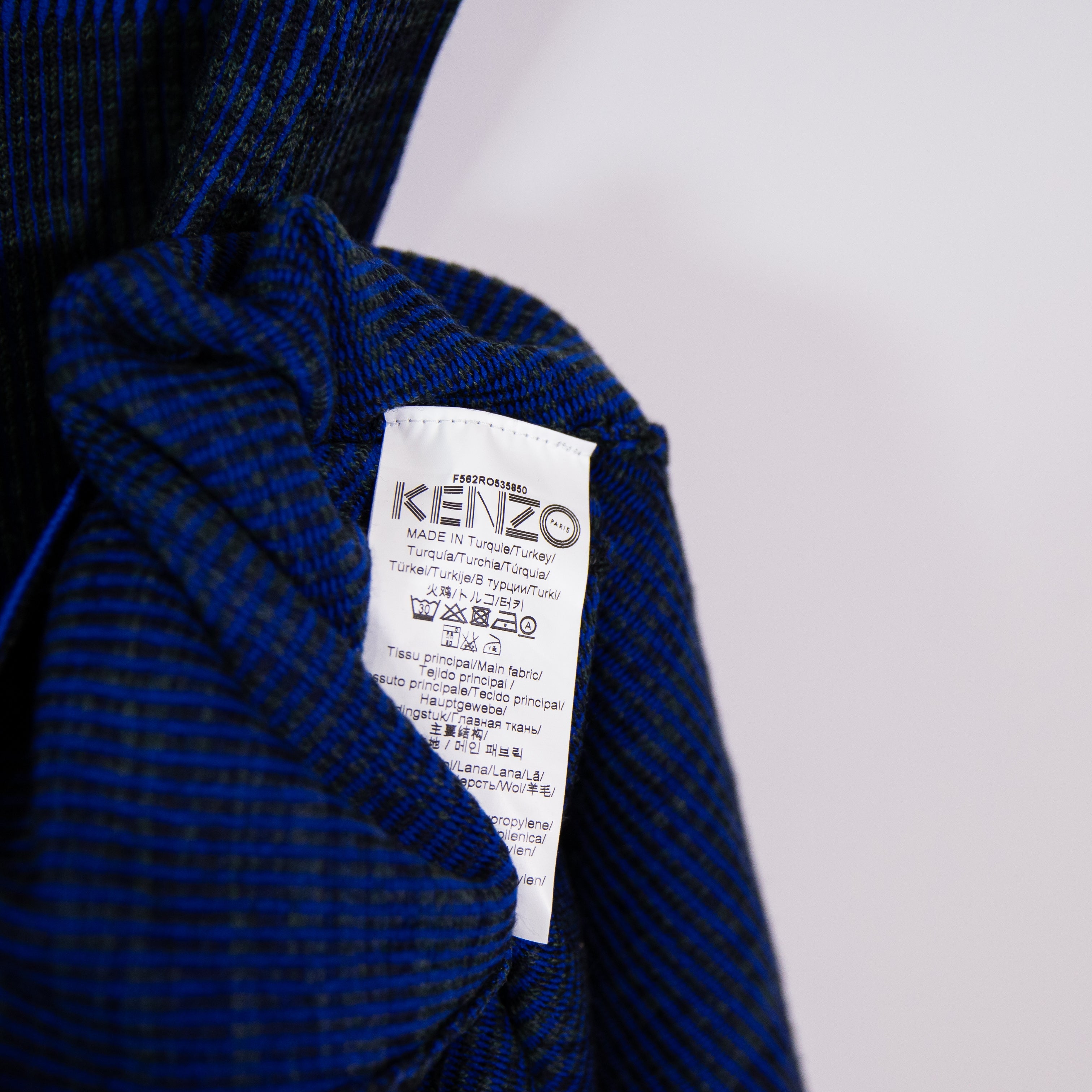 NEW Kenzo Wool Blend Knit Stretch Half Sleeve Fit Flare Sweater Dress Blue M