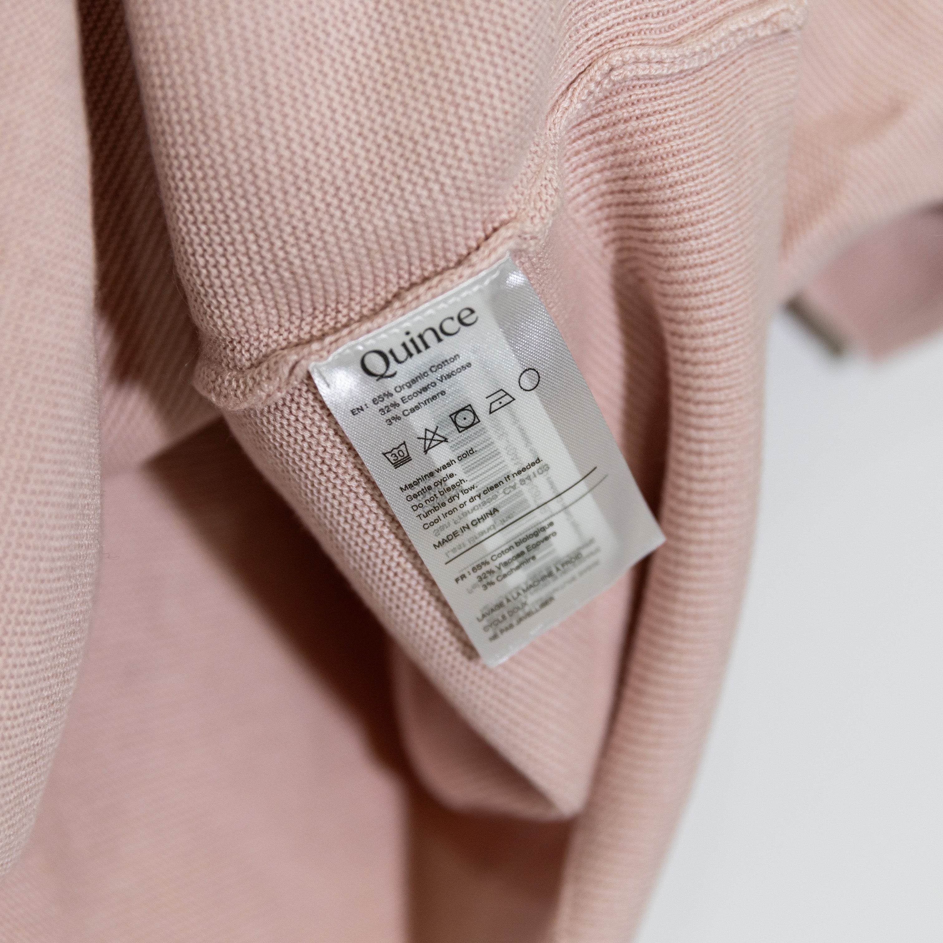 NEW Quince Lightweight Cotton Cashmere Link-Stitch Dolman Sweater Sugar Stone XL
