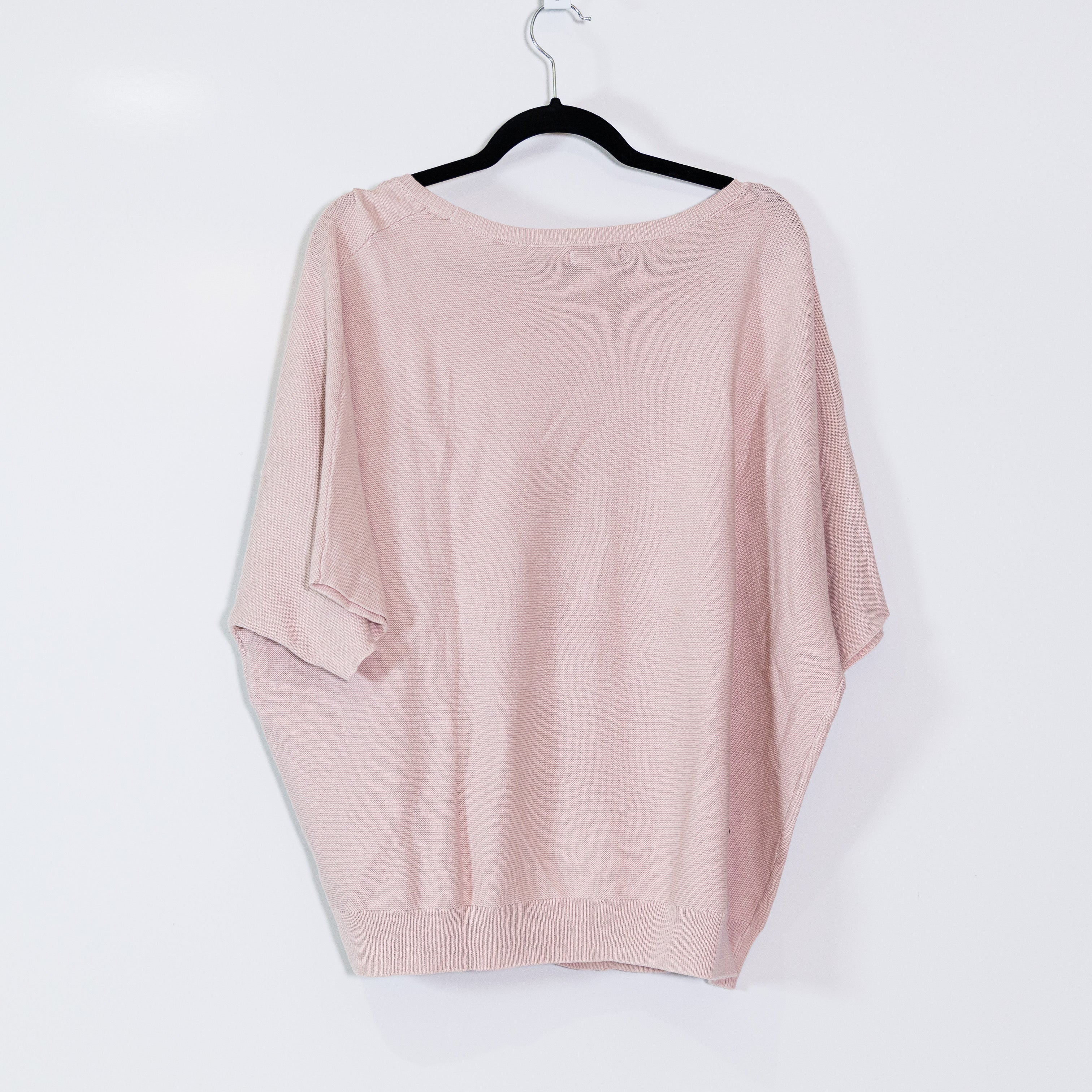 NEW Quince Lightweight Cotton Cashmere Link-Stitch Dolman Sweater Sugar Stone XL