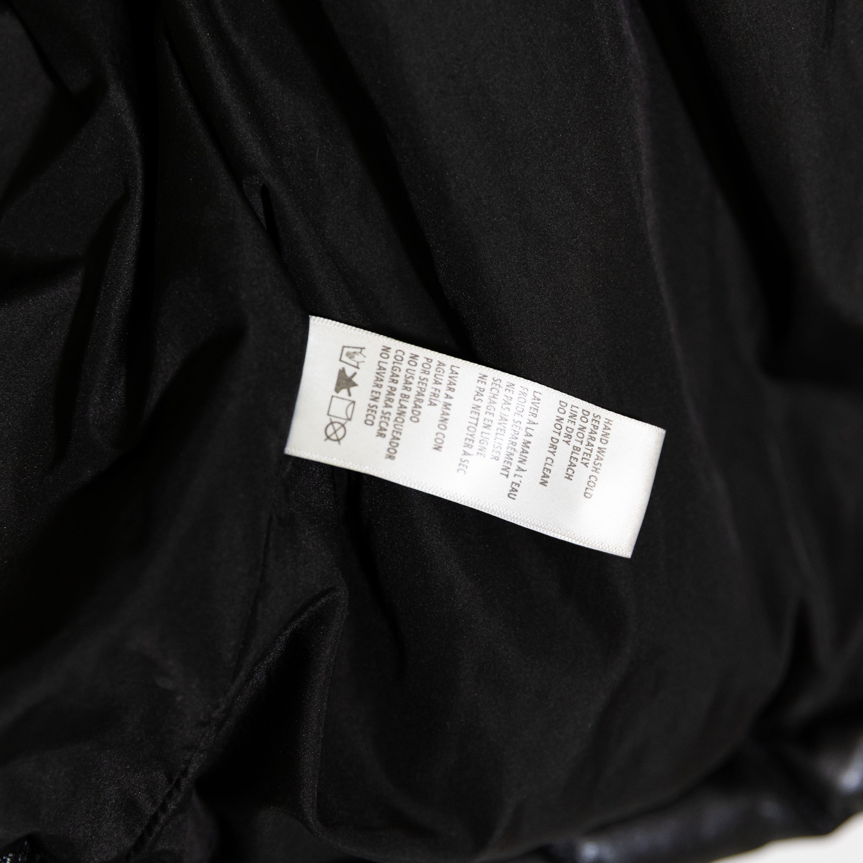 Good American Faux Vegan Leather Shearling Quilted Puffer Jacket Coat Black S