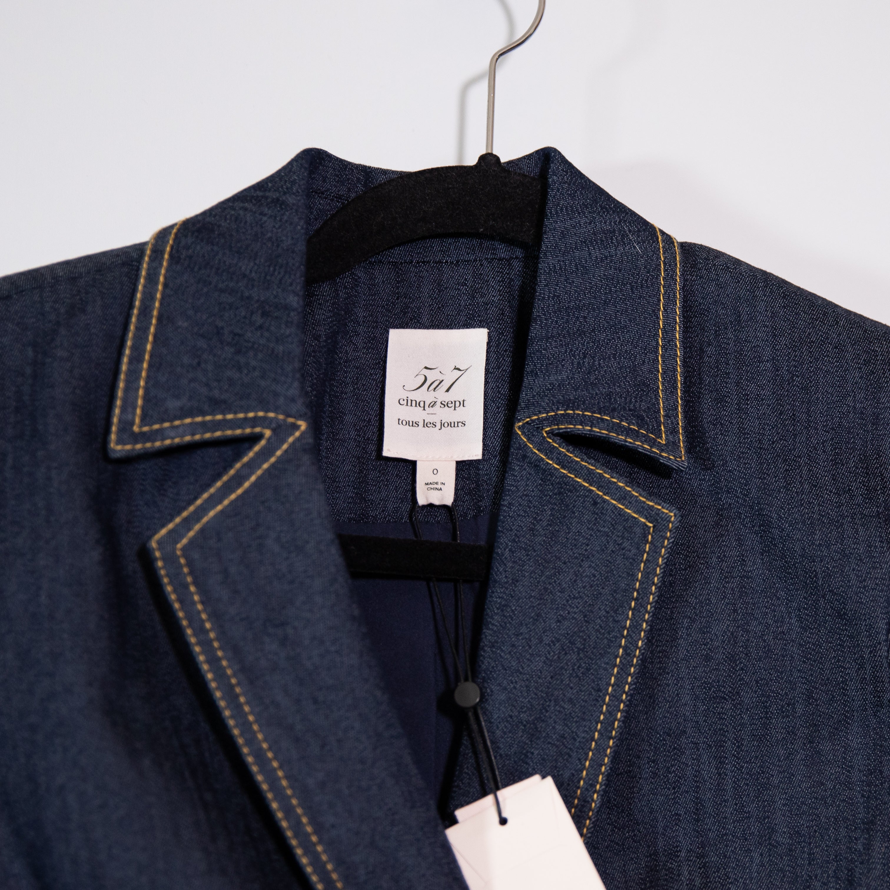 NEW Cinq A Sept Janessa Cotton Stretch Denim Jean Dress Indigo Blue 0