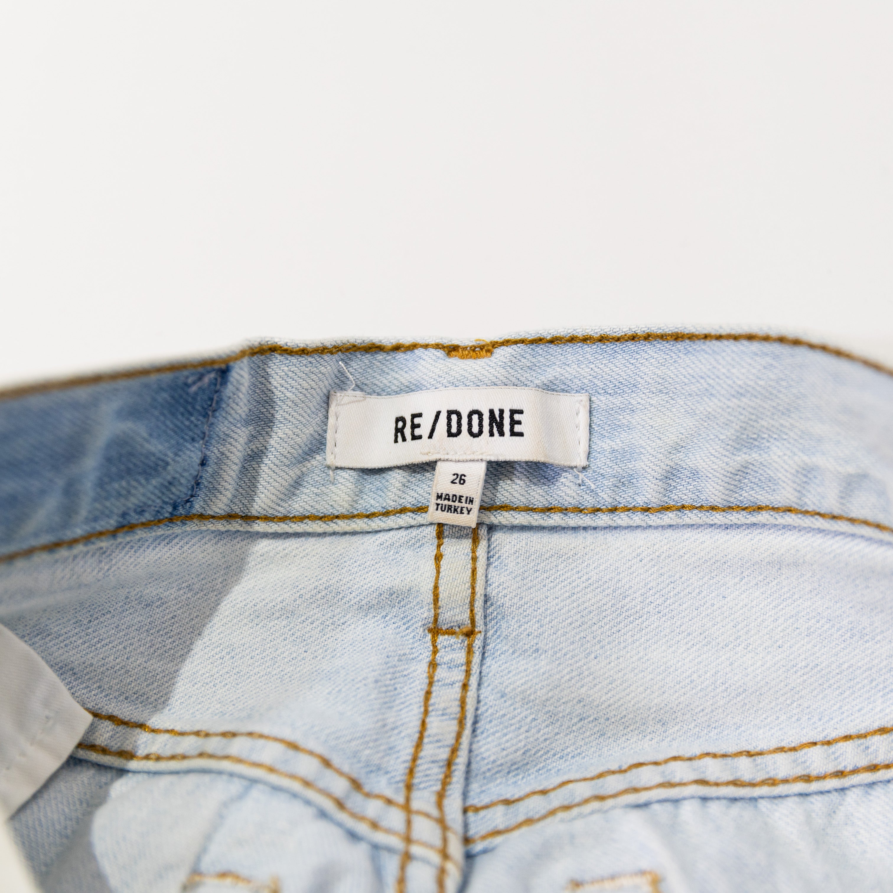 Re/Done Originals 90s High Rise Loose Distressed Straight Leg Denim Jeans Breezy